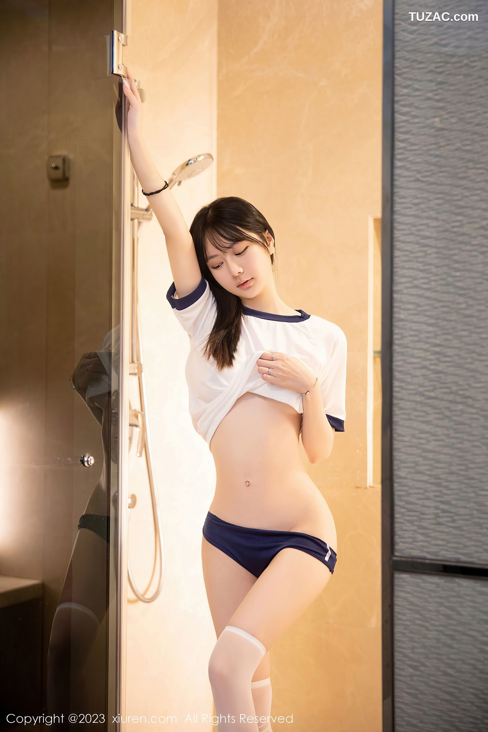 XiuRen秀人网-6447-谢小蒽-浴室性感白色水手服-2023.03.21