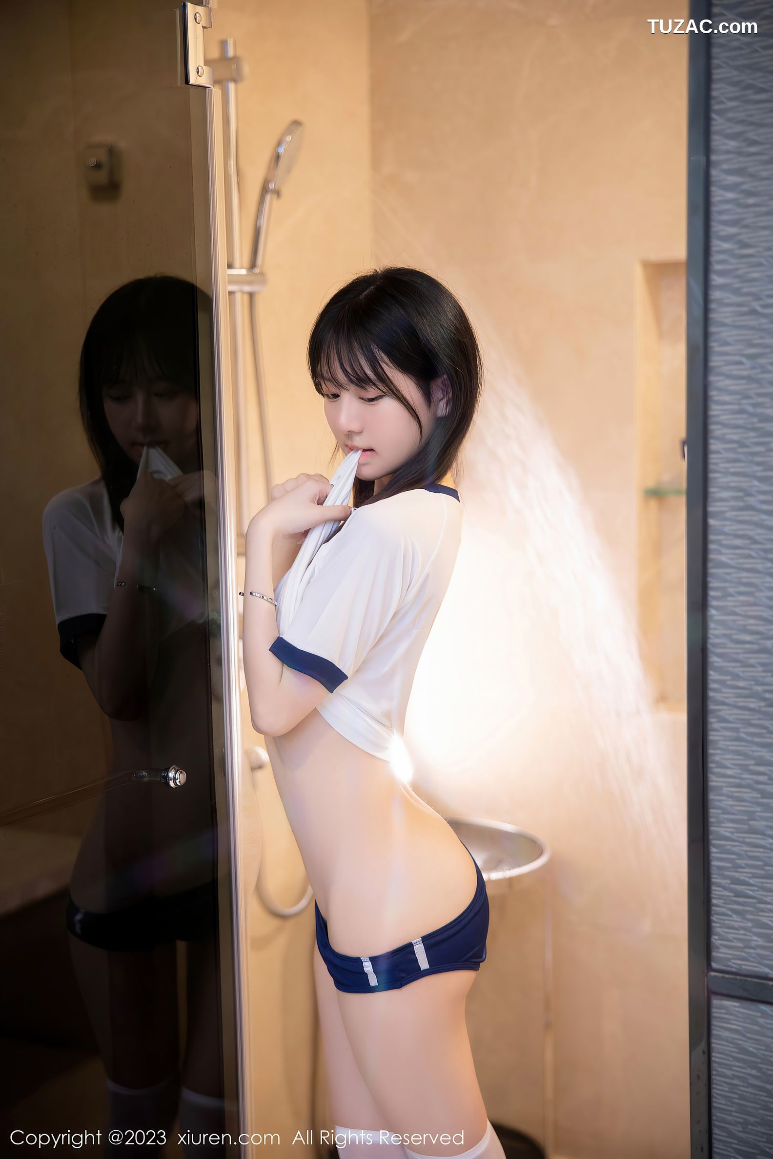 XiuRen秀人网-6447-谢小蒽-浴室性感白色水手服-2023.03.21
