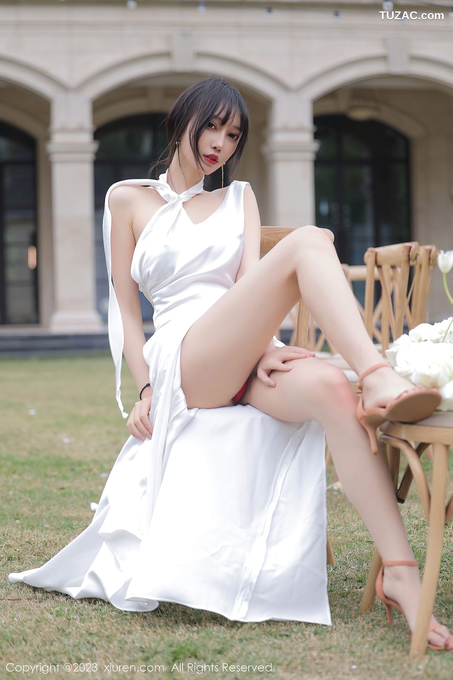 XiuRen秀人网-6466-玥儿玥er-白色长礼裙真空-2023.03.24