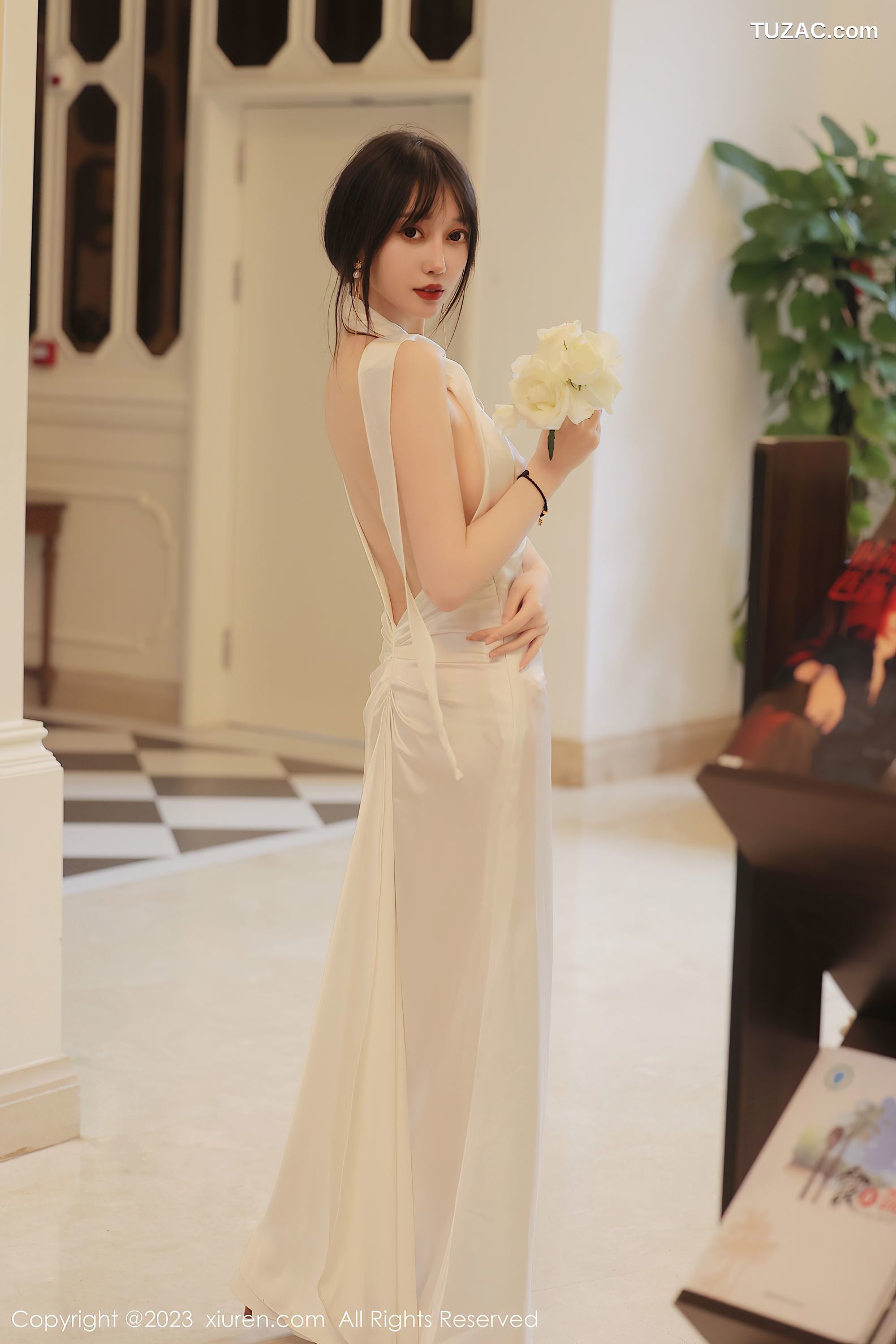 XiuRen秀人网-6466-玥儿玥er-白色长礼裙真空-2023.03.24