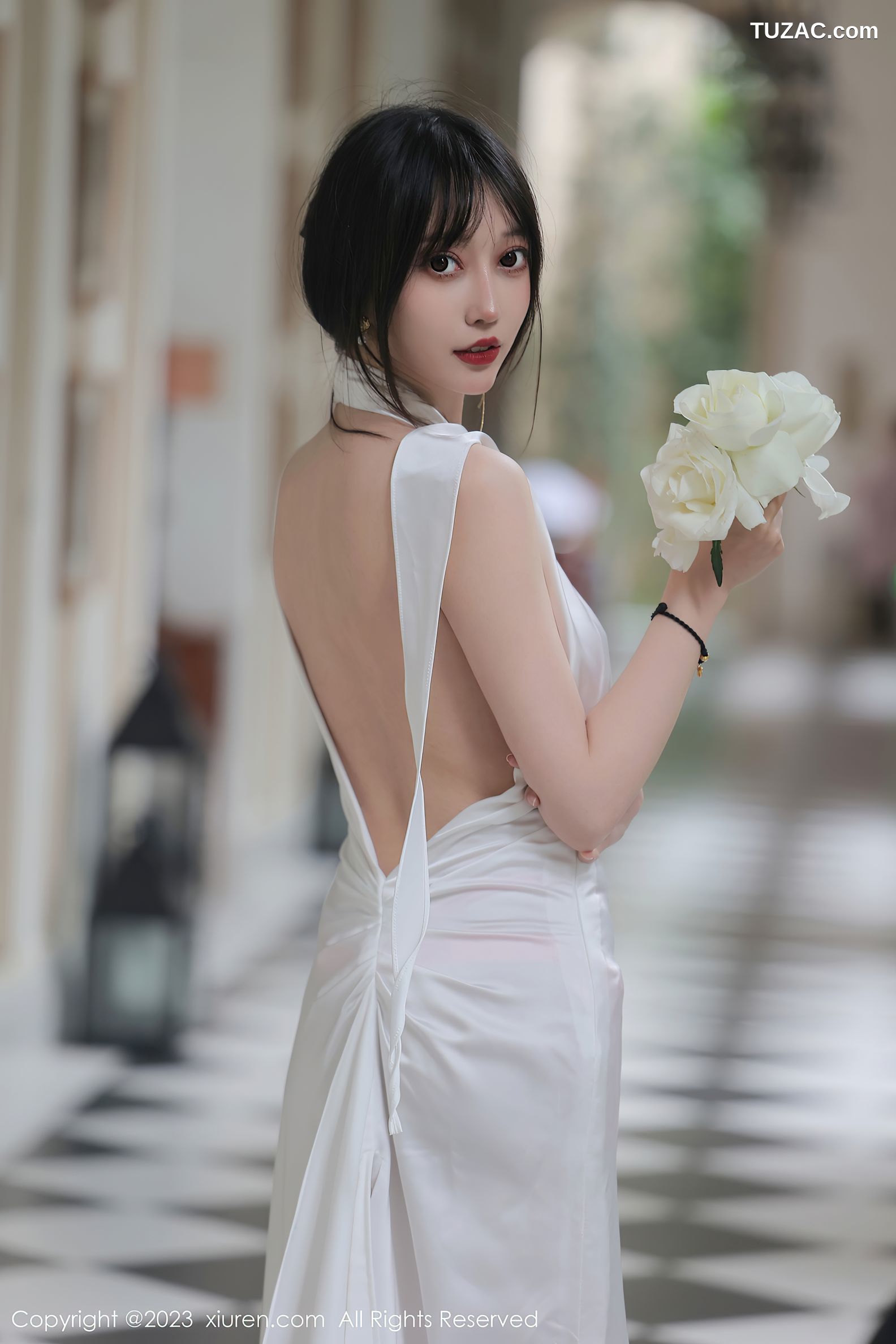 XiuRen秀人网-6466-玥儿玥er-白色长礼裙真空-2023.03.24
