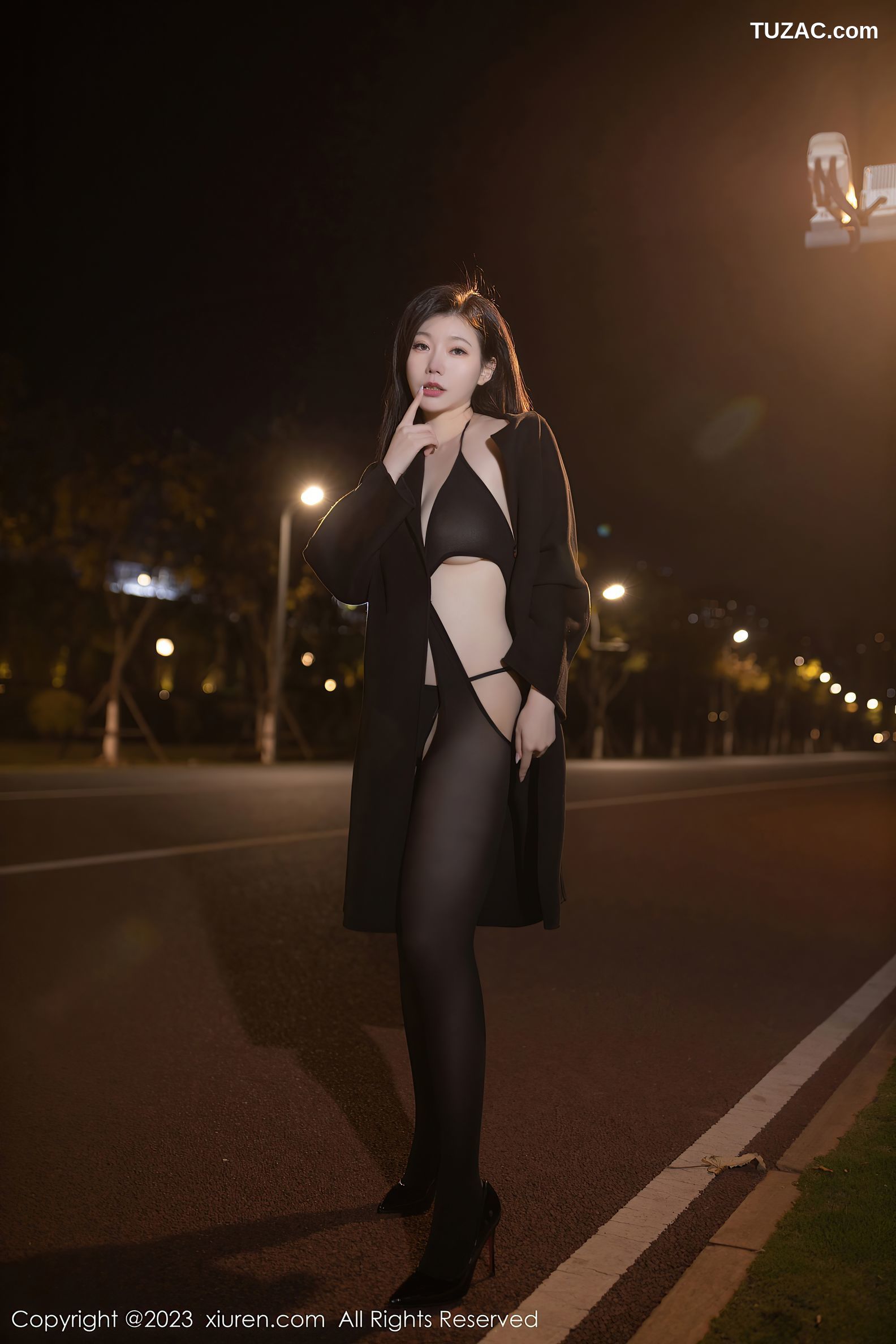 XiuRen秀人网-6524-安然anran-黑色情趣连体衣-2023.04.04