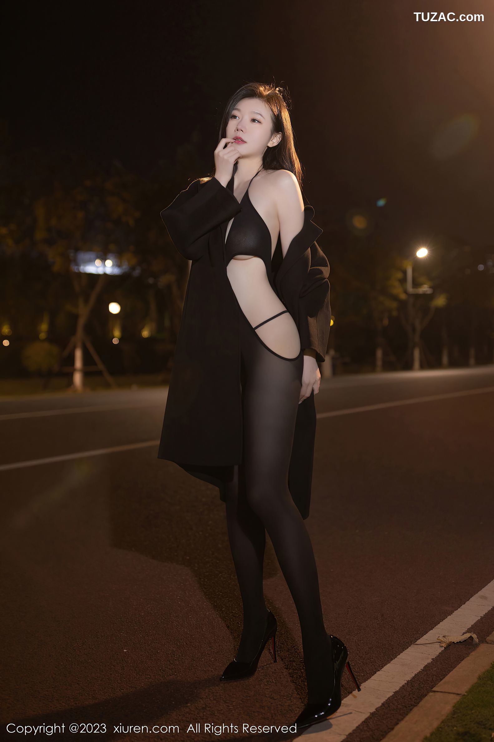 XiuRen秀人网-6524-安然anran-黑色情趣连体衣-2023.04.04