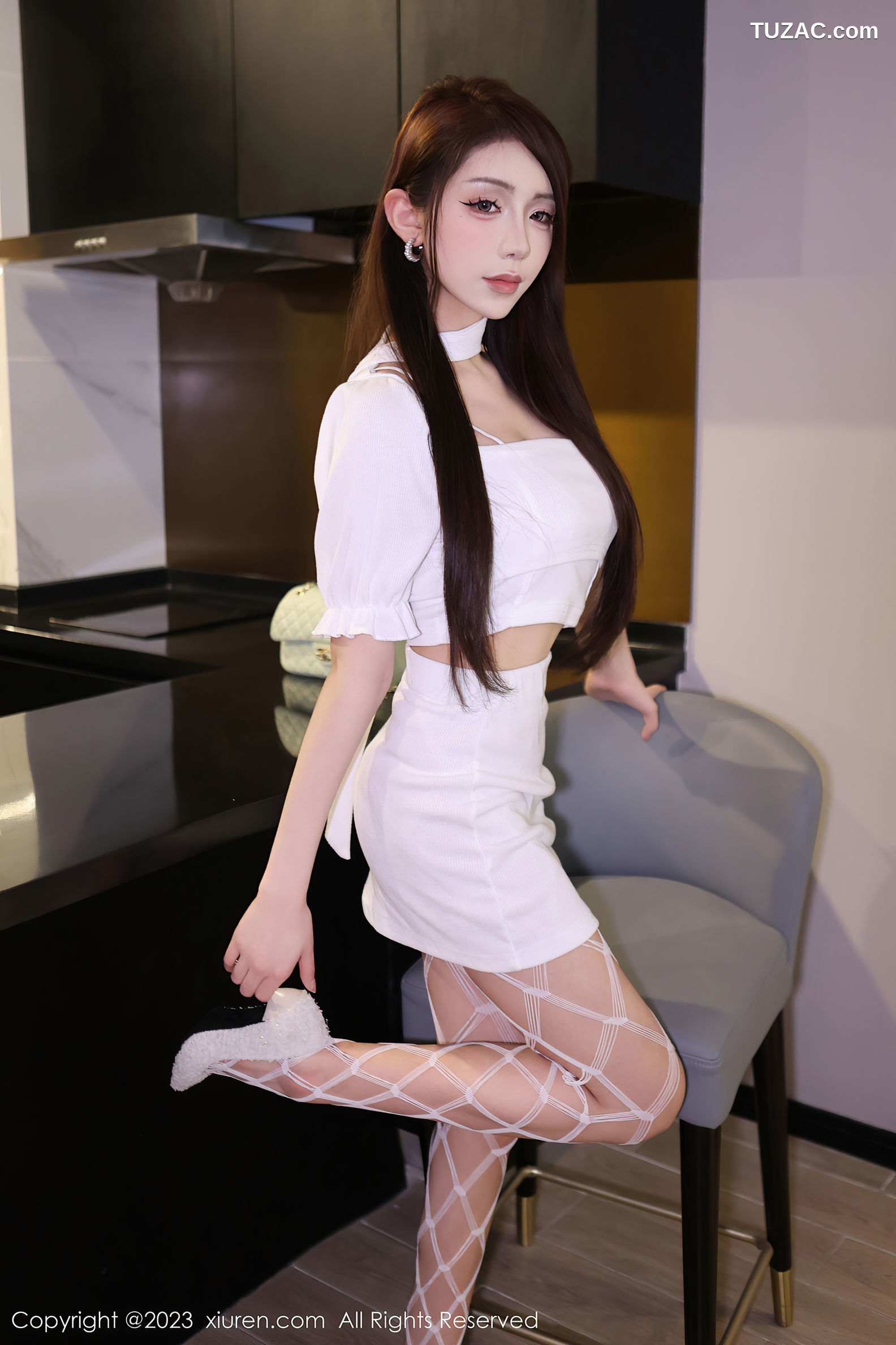XiuRen秀人网-6555-金幼汐Vivian-白色蕾丝轻透内衣-2023.04.11