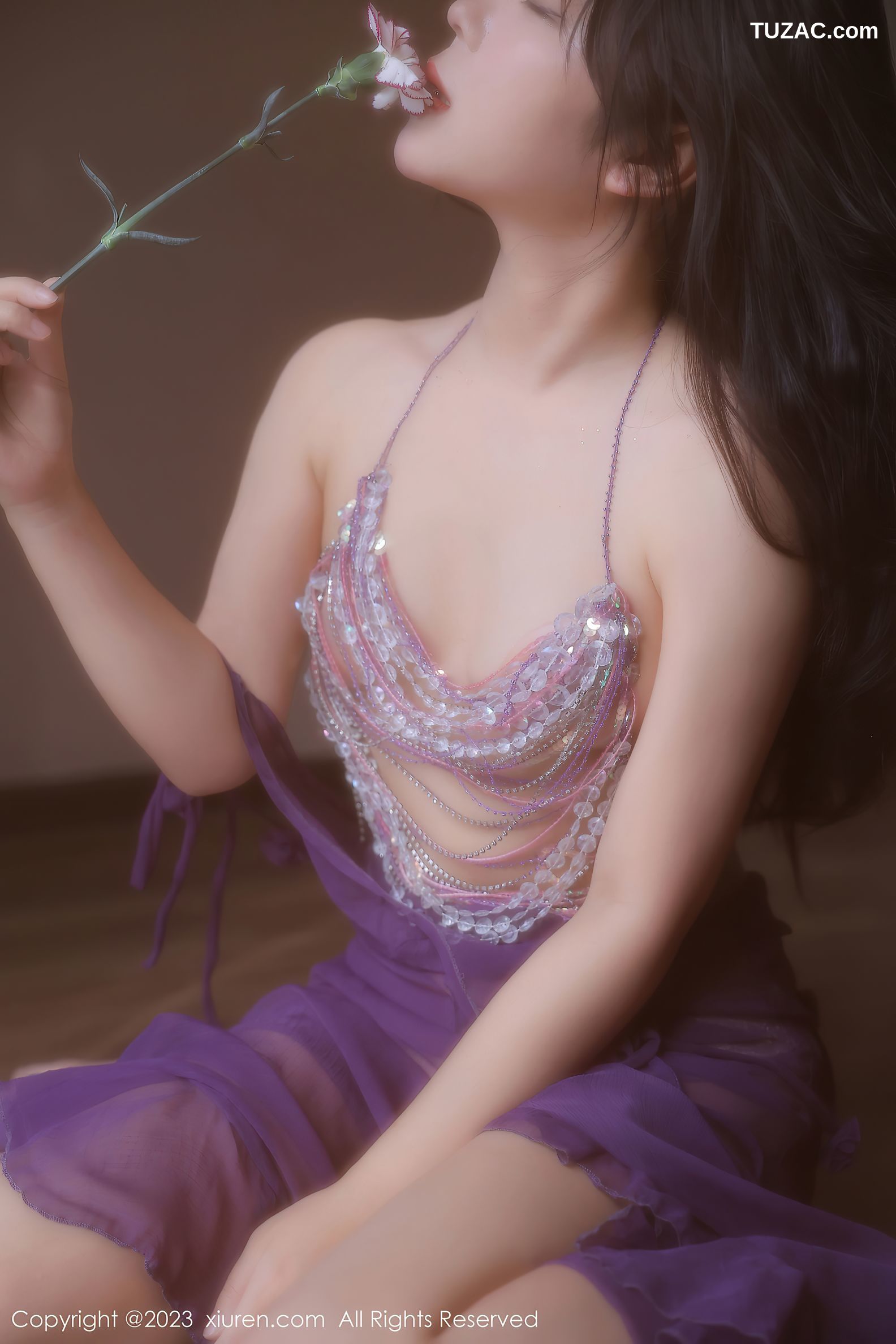 XiuRen秀人网-6601-露露Luncy-万宁旅拍-紫色轻透情趣服饰-2023.04.20