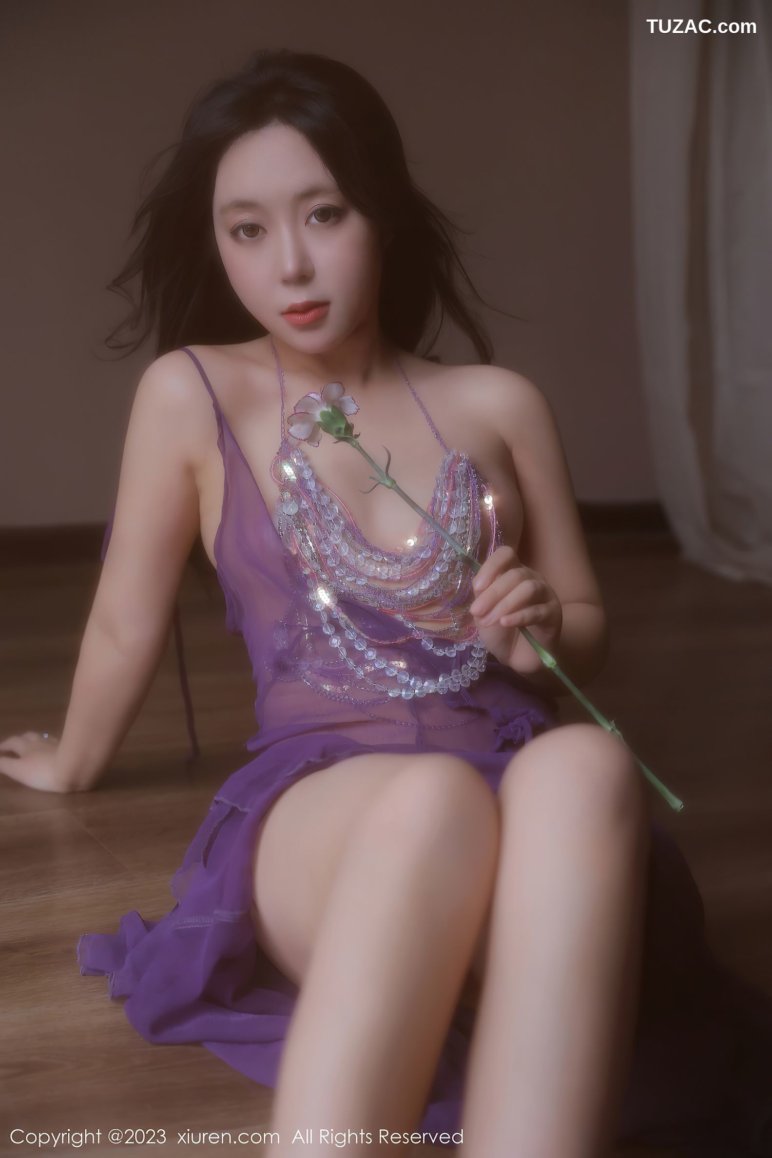 XiuRen秀人网-6601-露露Luncy-万宁旅拍-紫色轻透情趣服饰-2023.04.20