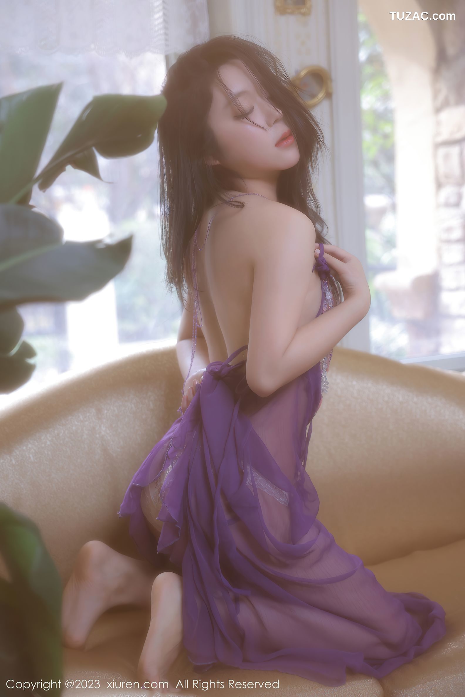 XiuRen秀人网-6601-露露Luncy-万宁旅拍-紫色轻透情趣服饰-2023.04.20