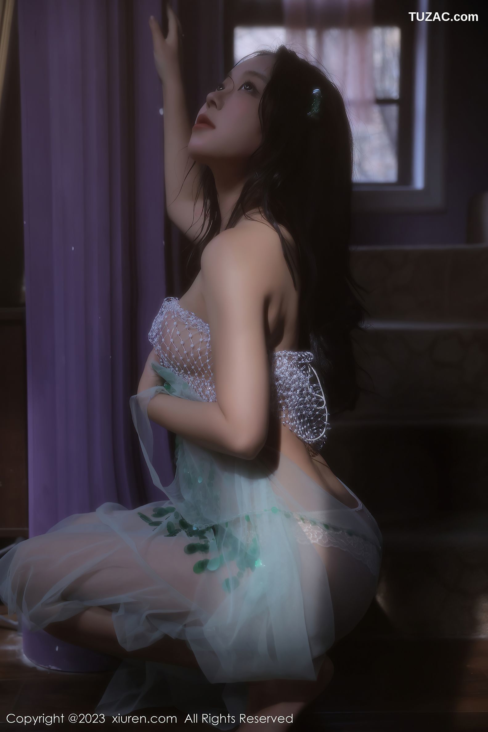 XiuRen秀人网-6601-露露Luncy-万宁旅拍-紫色轻透情趣服饰-2023.04.20