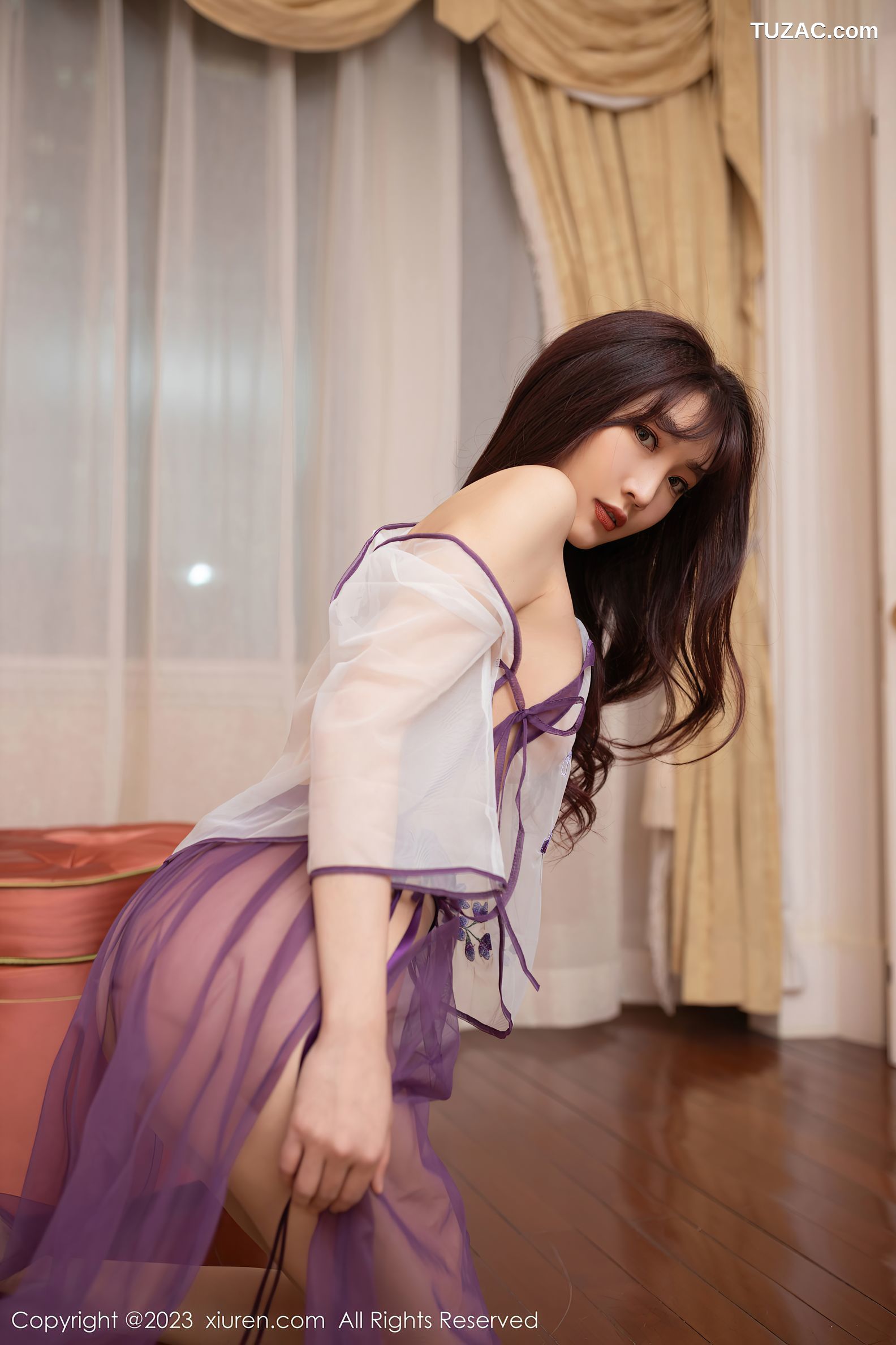 XiuRen秀人网-6608-陆萱萱-紫色轻透古装服饰透视-2023.04.20