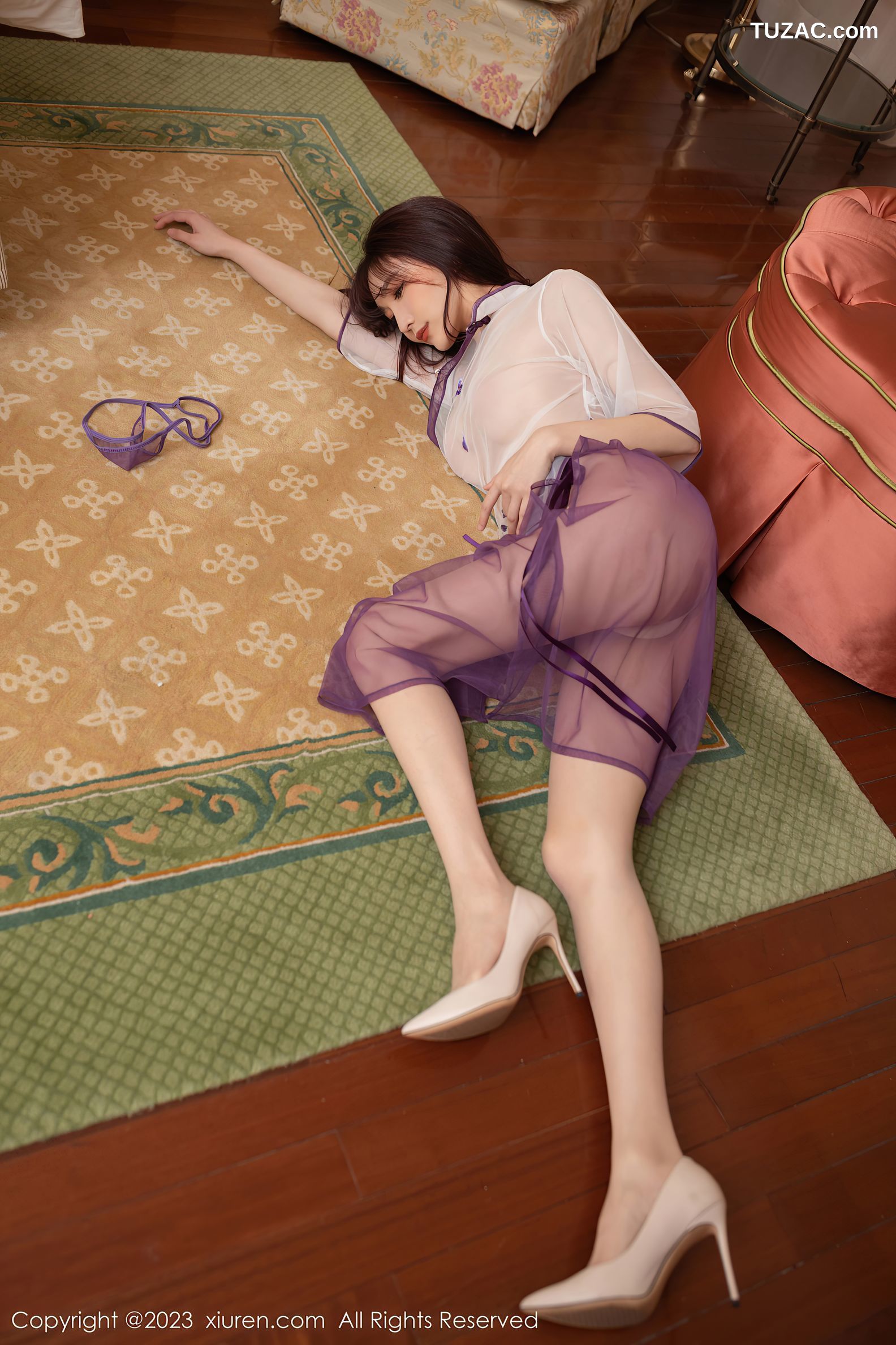 XiuRen秀人网-6608-陆萱萱-紫色轻透古装服饰透视-2023.04.20