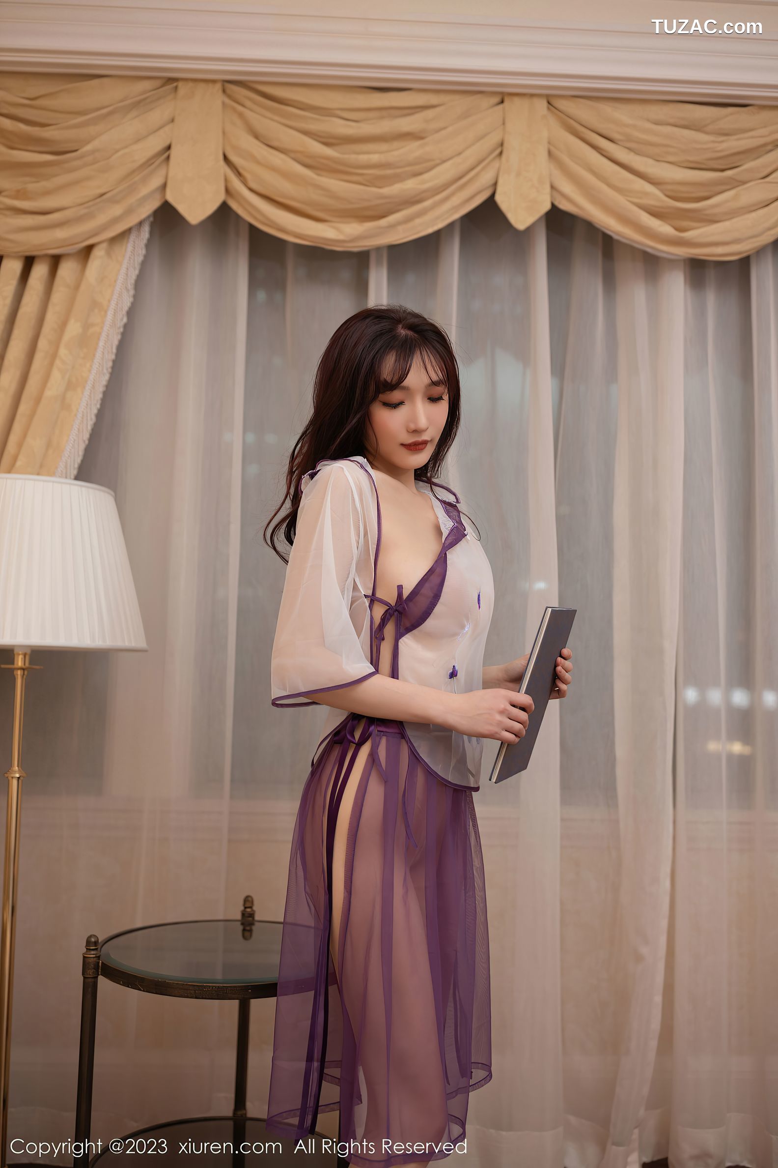 XiuRen秀人网-6608-陆萱萱-紫色轻透古装服饰透视-2023.04.20