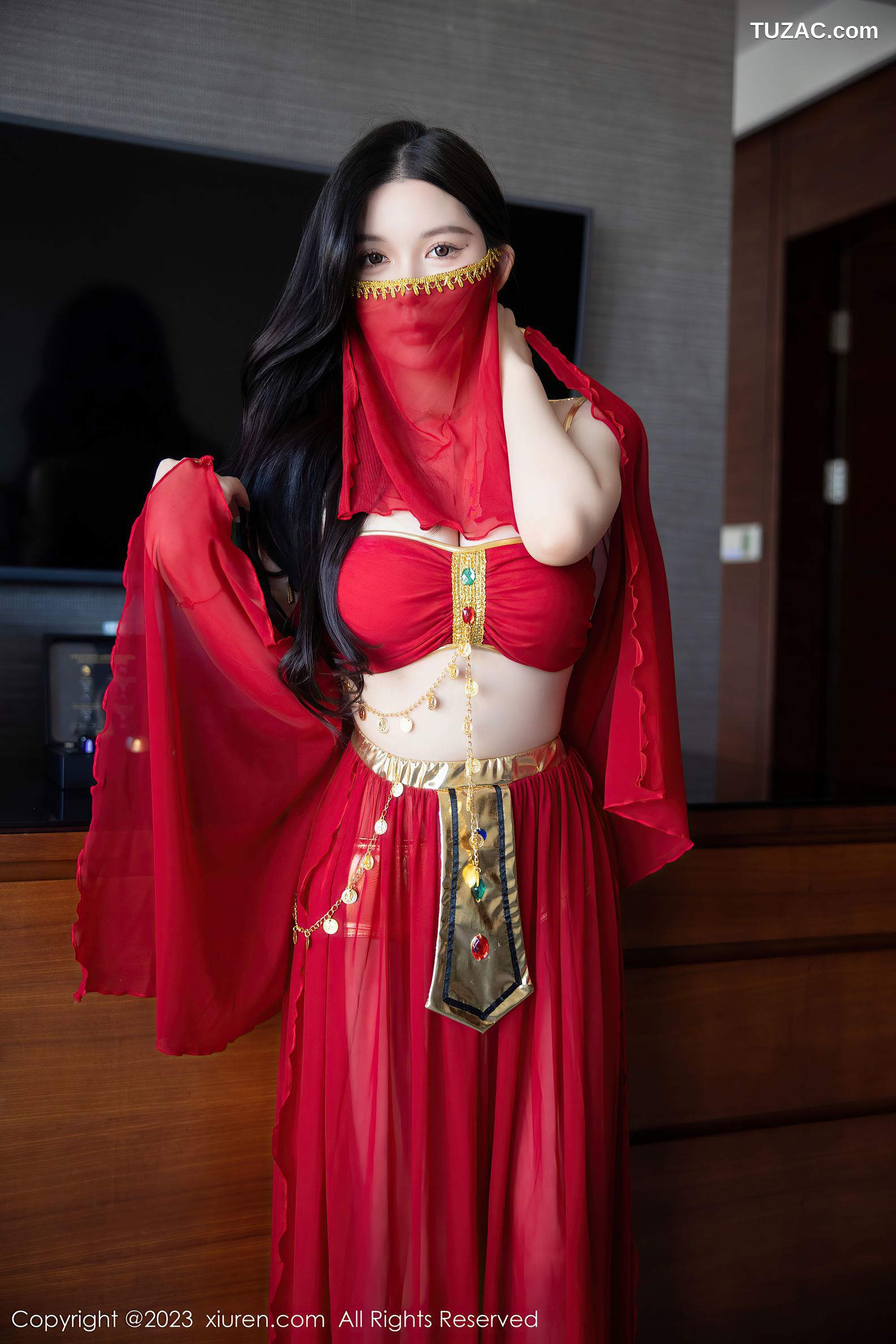 XiuRen秀人网-6613-林珊珊-红色西域舞娘装扮-2023.04.21