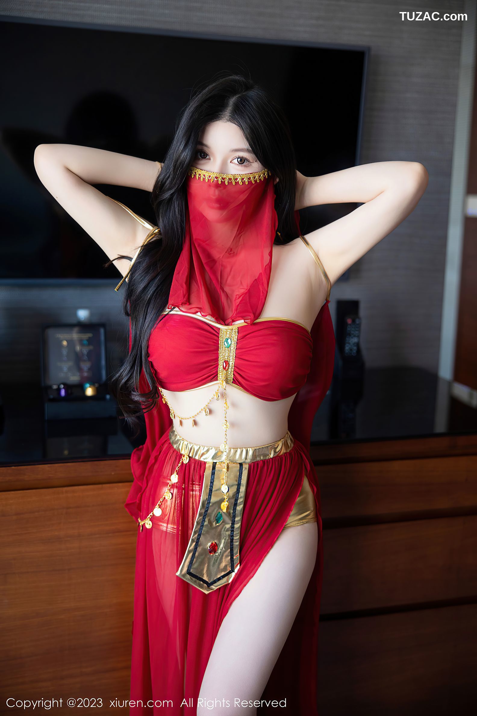 XiuRen秀人网-6613-林珊珊-红色西域舞娘装扮-2023.04.21