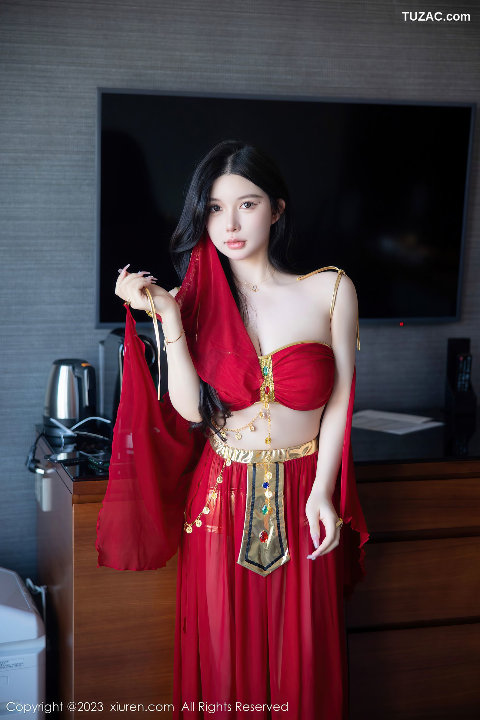 XiuRen秀人网-6613-林珊珊-红色西域舞娘装扮-2023.04.21
