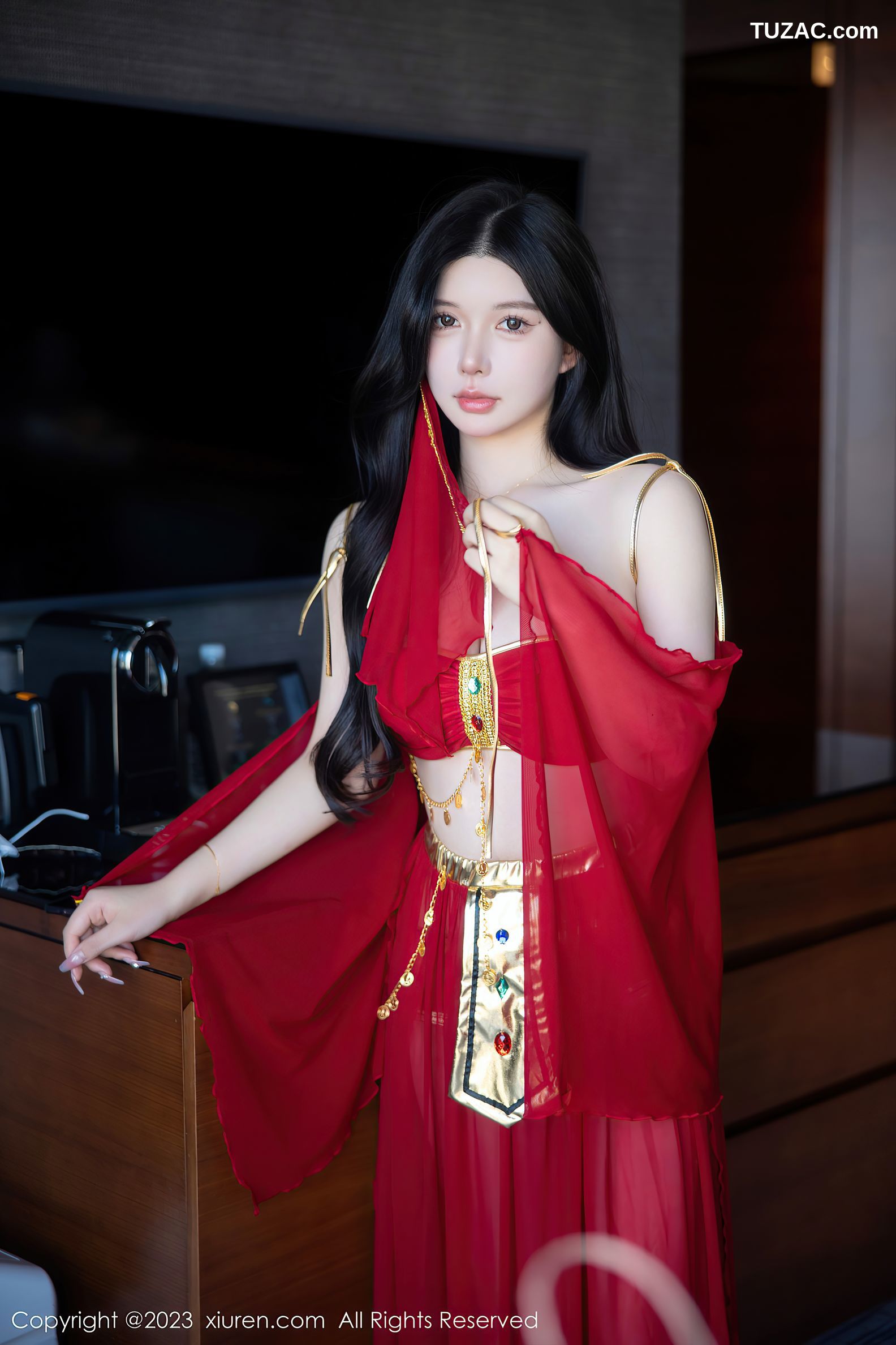 XiuRen秀人网-6613-林珊珊-红色西域舞娘装扮-2023.04.21