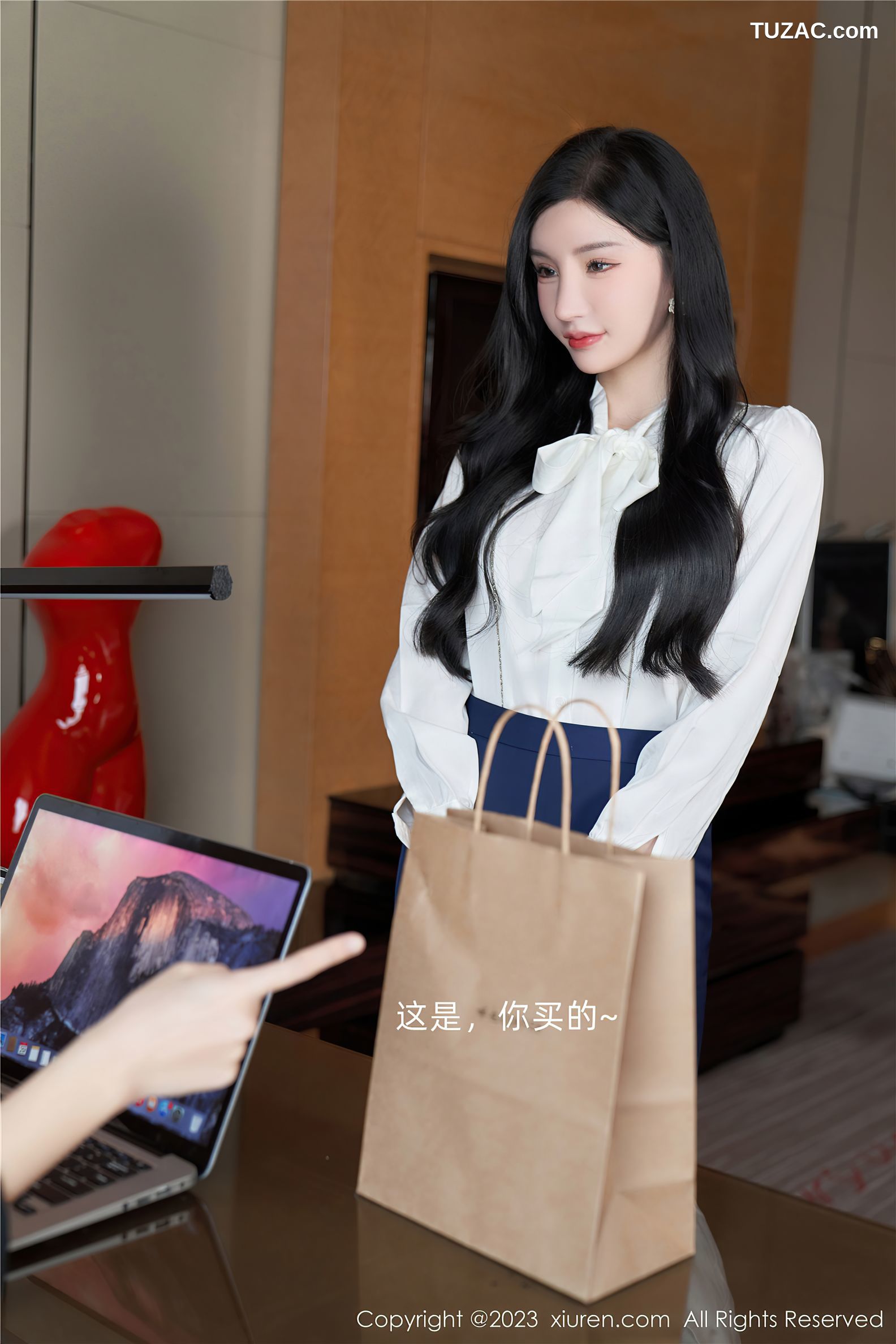 XiuRen秀人网-6614-周于希Sally-办公室秘密主题性感内衣超薄黑丝-2023.04.21