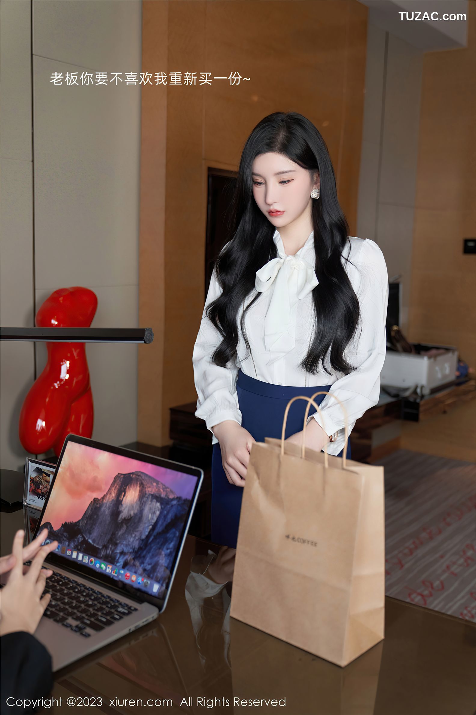 XiuRen秀人网-6614-周于希Sally-办公室秘密主题性感内衣超薄黑丝-2023.04.21