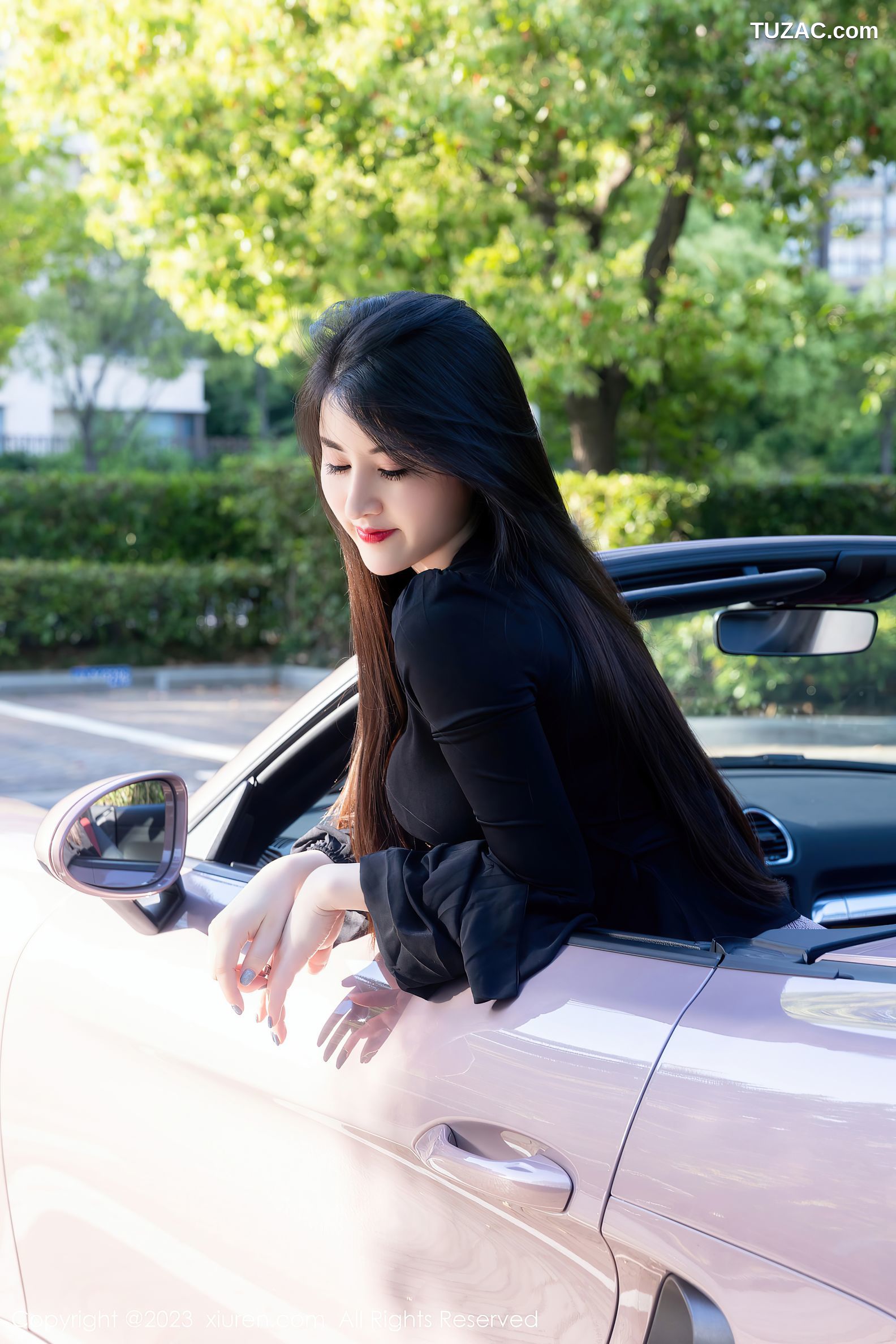 XiuRen秀人网-6676-诗诗kiki-黑色内衣黑丝袜-2023.05.05