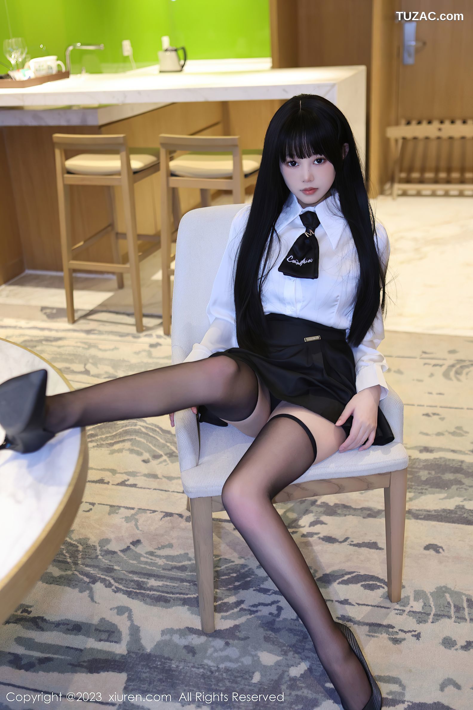 XiuRen秀人网-6685-早川京子-床上情趣捆绑黑色情趣内衣-2023.05.06