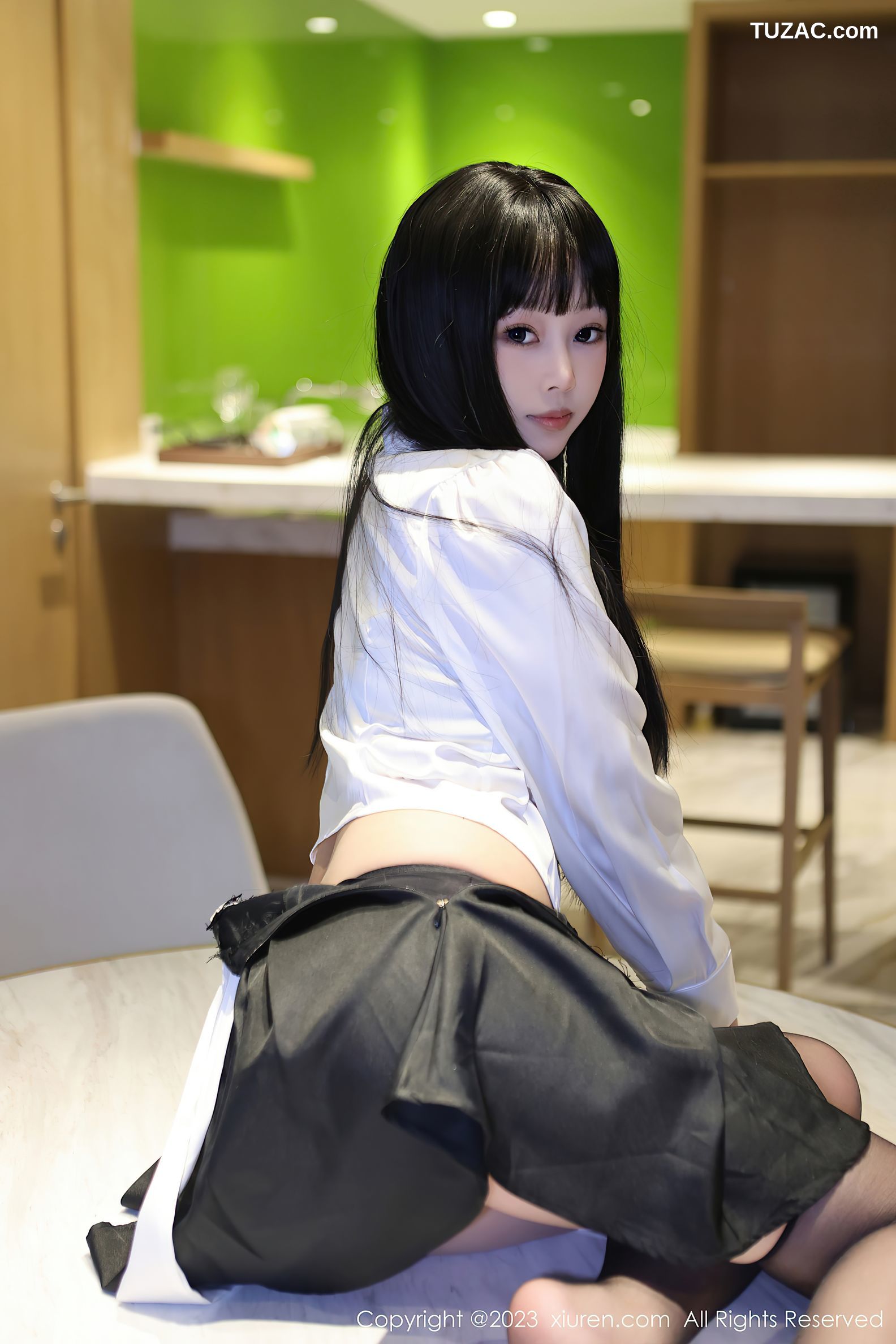 XiuRen秀人网-6685-早川京子-床上情趣捆绑黑色情趣内衣-2023.05.06