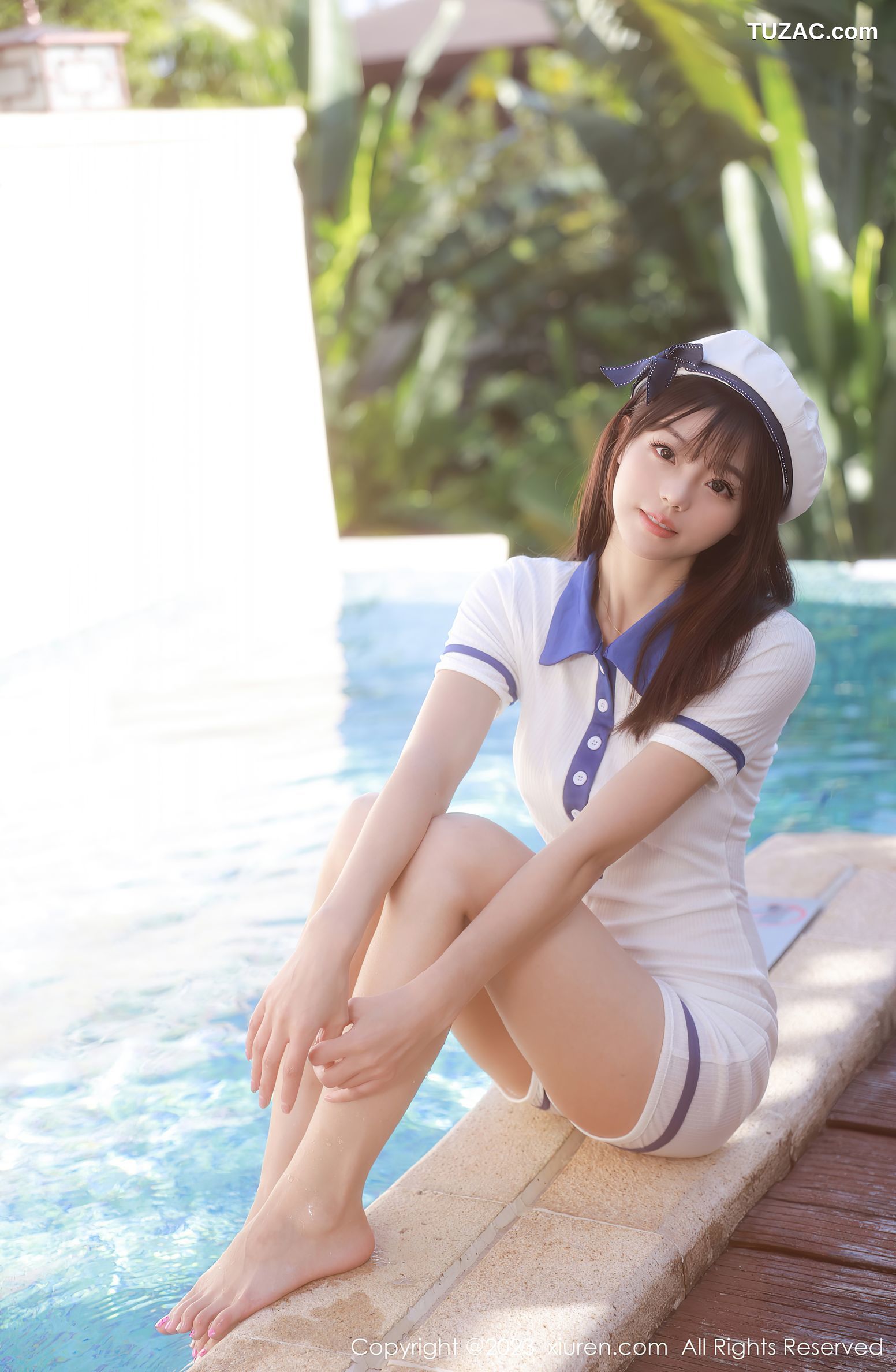 XiuRen秀人网-6686-佘贝拉Bella-泳池性感白色海军服-2023.05.06