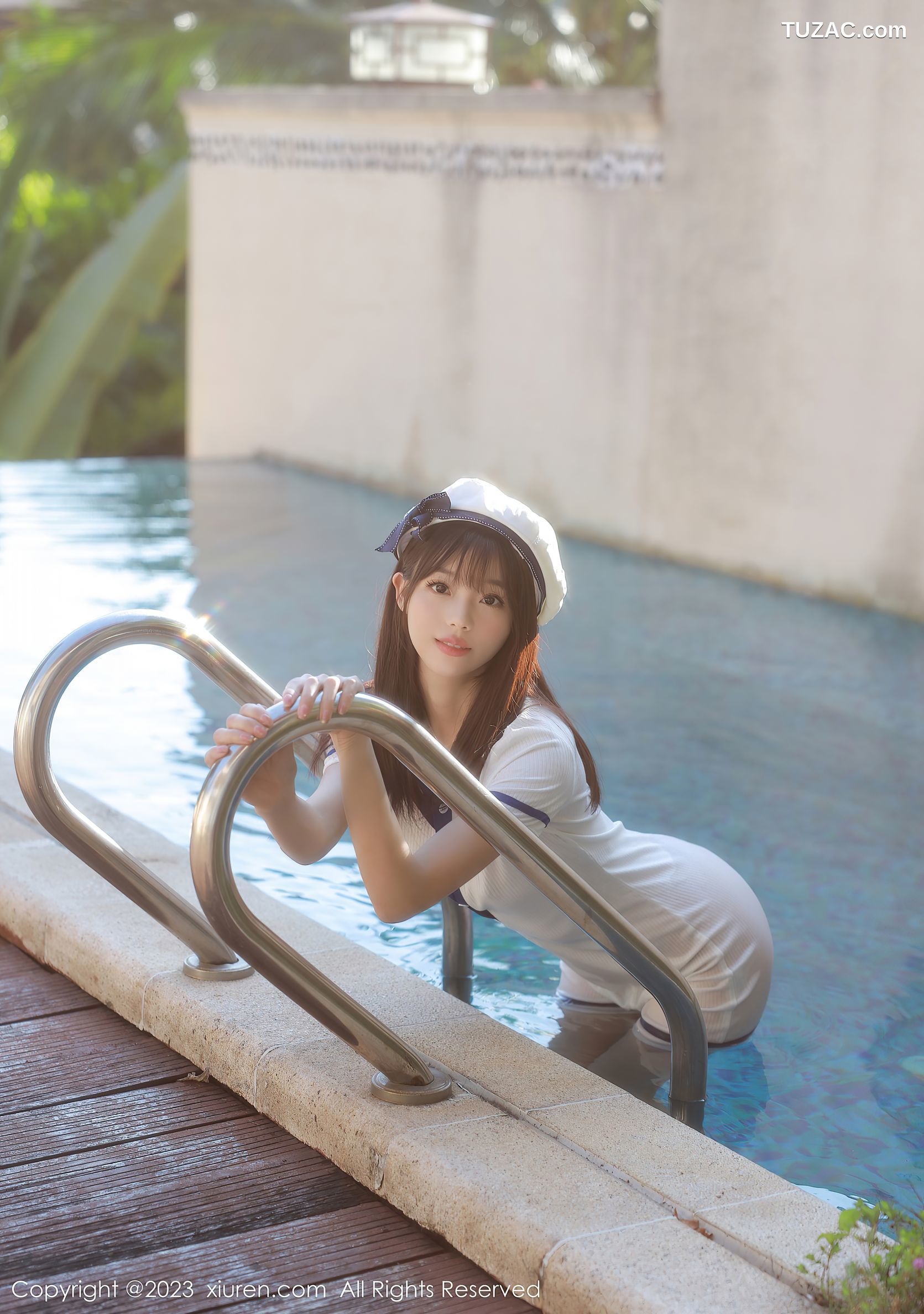 XiuRen秀人网-6686-佘贝拉Bella-泳池性感白色海军服-2023.05.06
