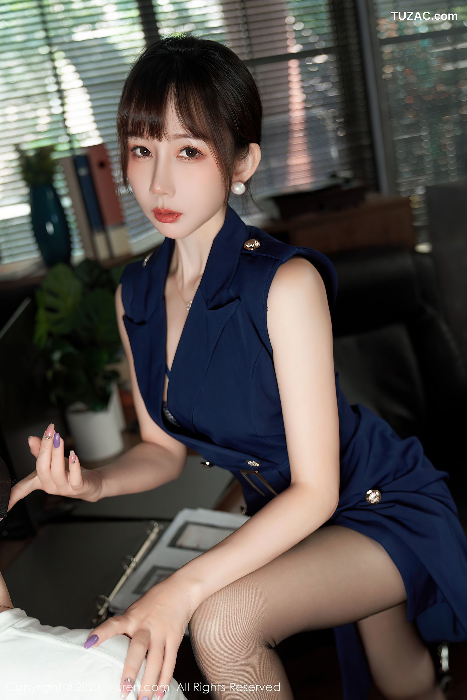 XiuRen秀人网-6737-波巧酱-职业装性感内衣超薄黑丝-2023.05.15
