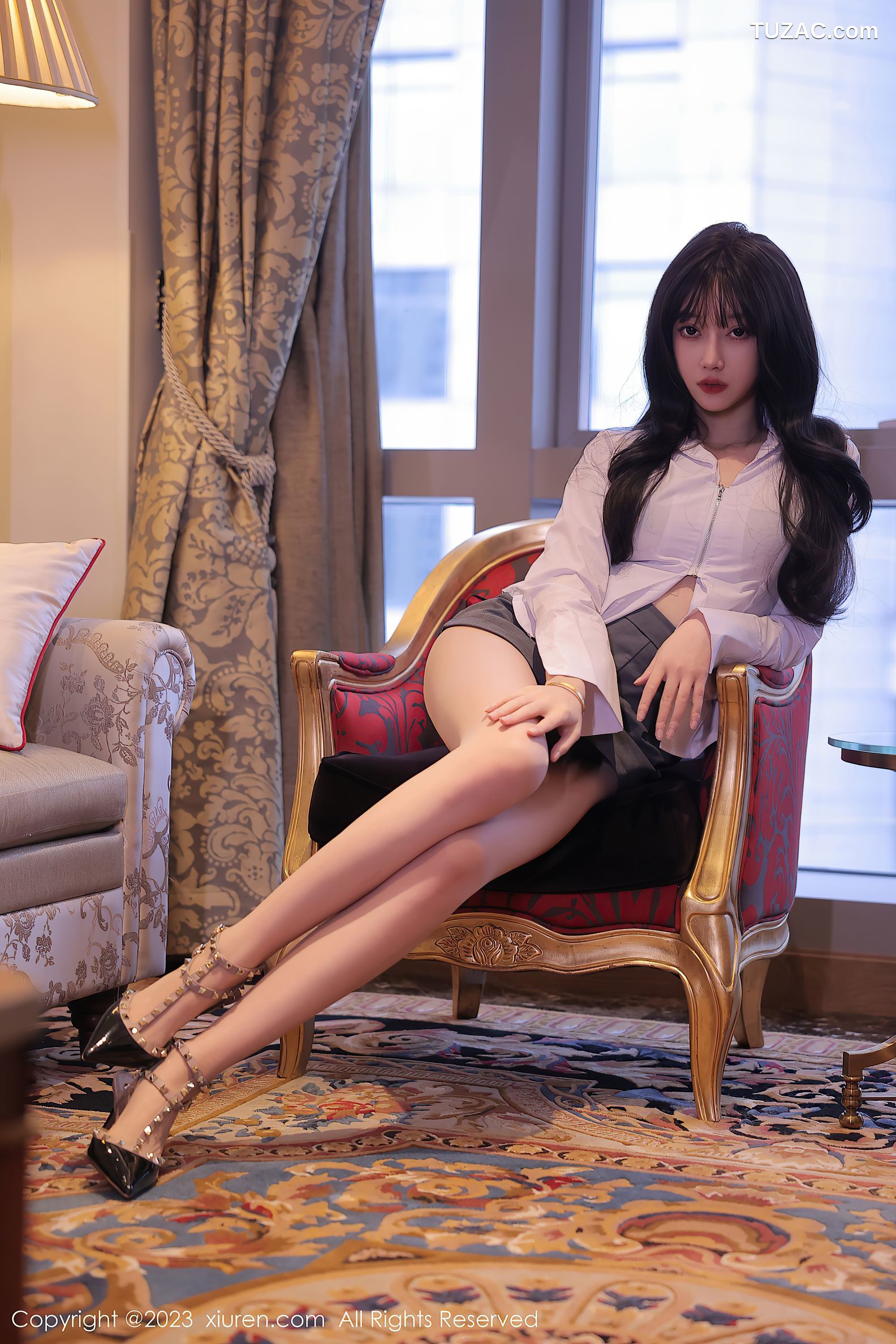 XiuRen秀人网-6739-玥儿玥er-黑色蕾丝内衣原色丝袜-2023.05.15