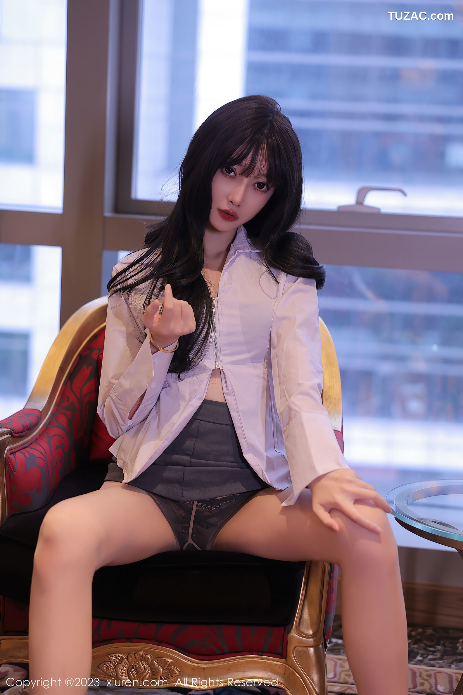 XiuRen秀人网-6739-玥儿玥er-黑色蕾丝内衣原色丝袜-2023.05.15