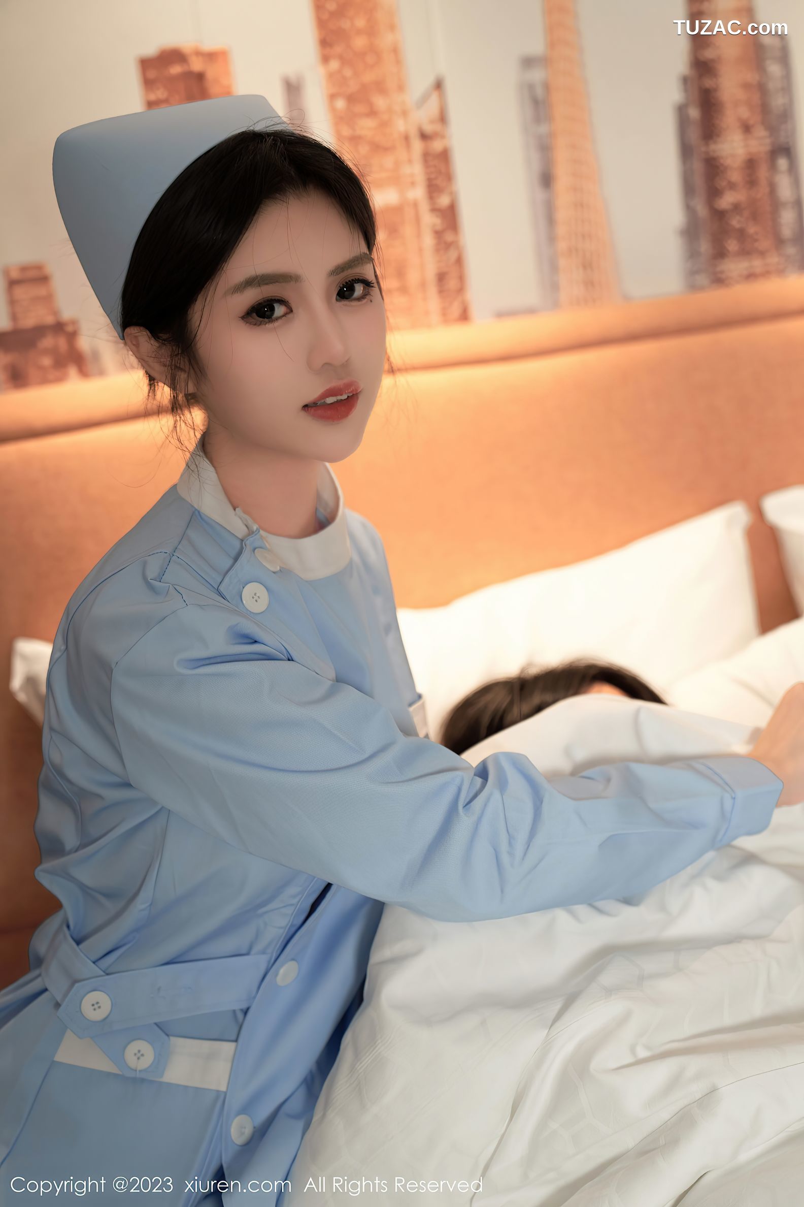 XiuRen秀人网-6745-浅浅Danny-淡蓝护士服粉色情趣服饰-2023.05.16