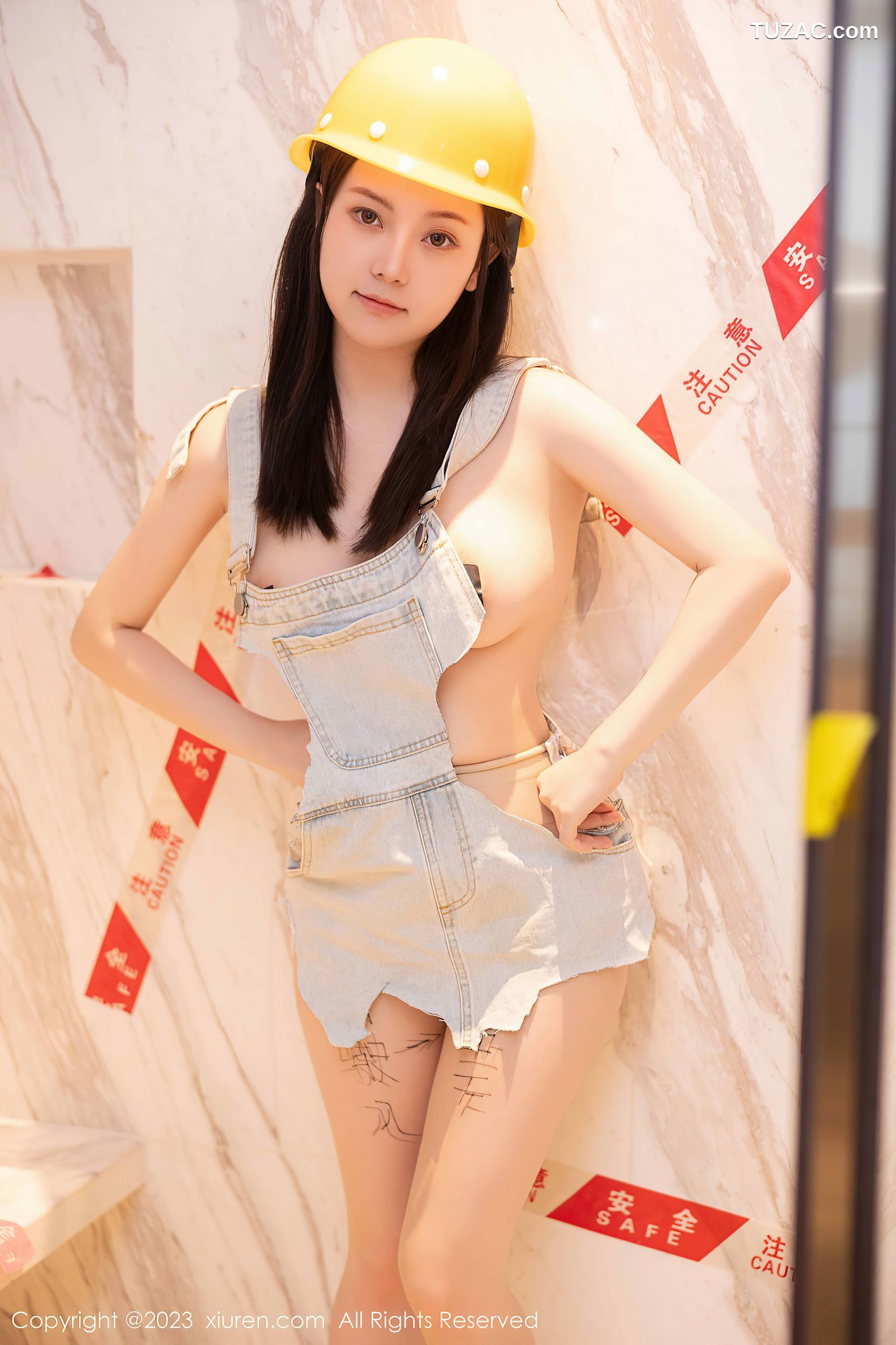 XiuRen秀人网-6760-豆瓣酱-维修工装扮超薄肉丝-2023.05.18