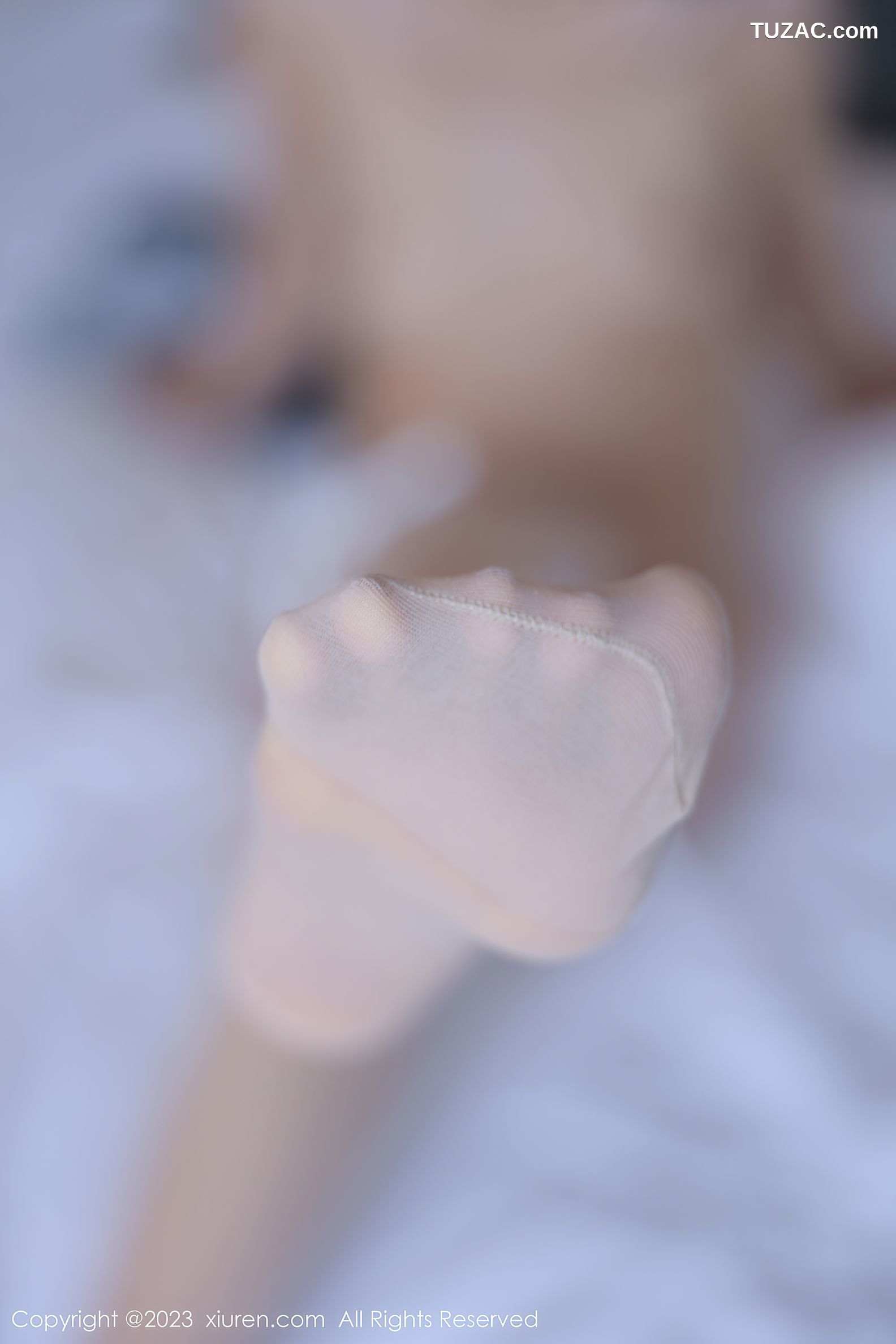 XiuRen秀人网-6784-茜茜Kimi-浅蓝色上衣短裙超薄肉丝-2023.05.23