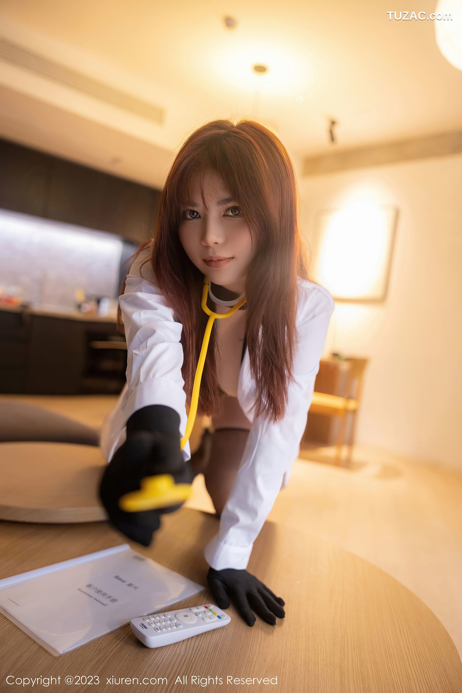 XiuRen秀人网-6791-Arude薇薇-黑色情趣服饰黑丝袜-2023.05.24