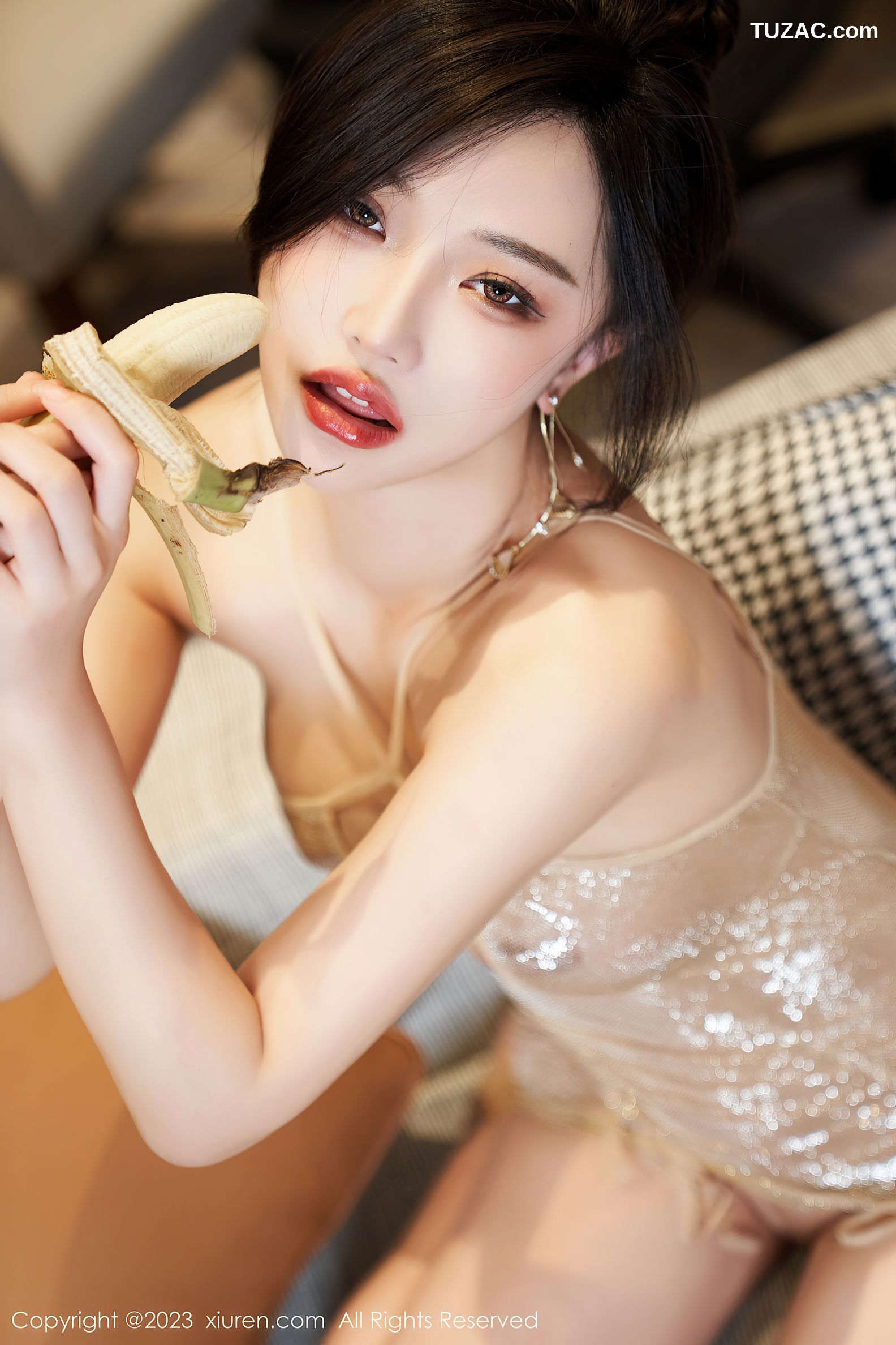 XiuRen秀人网-6857-妙可可Cheese-淡蓝色OL服饰浅色轻透内衣-2023.06.05