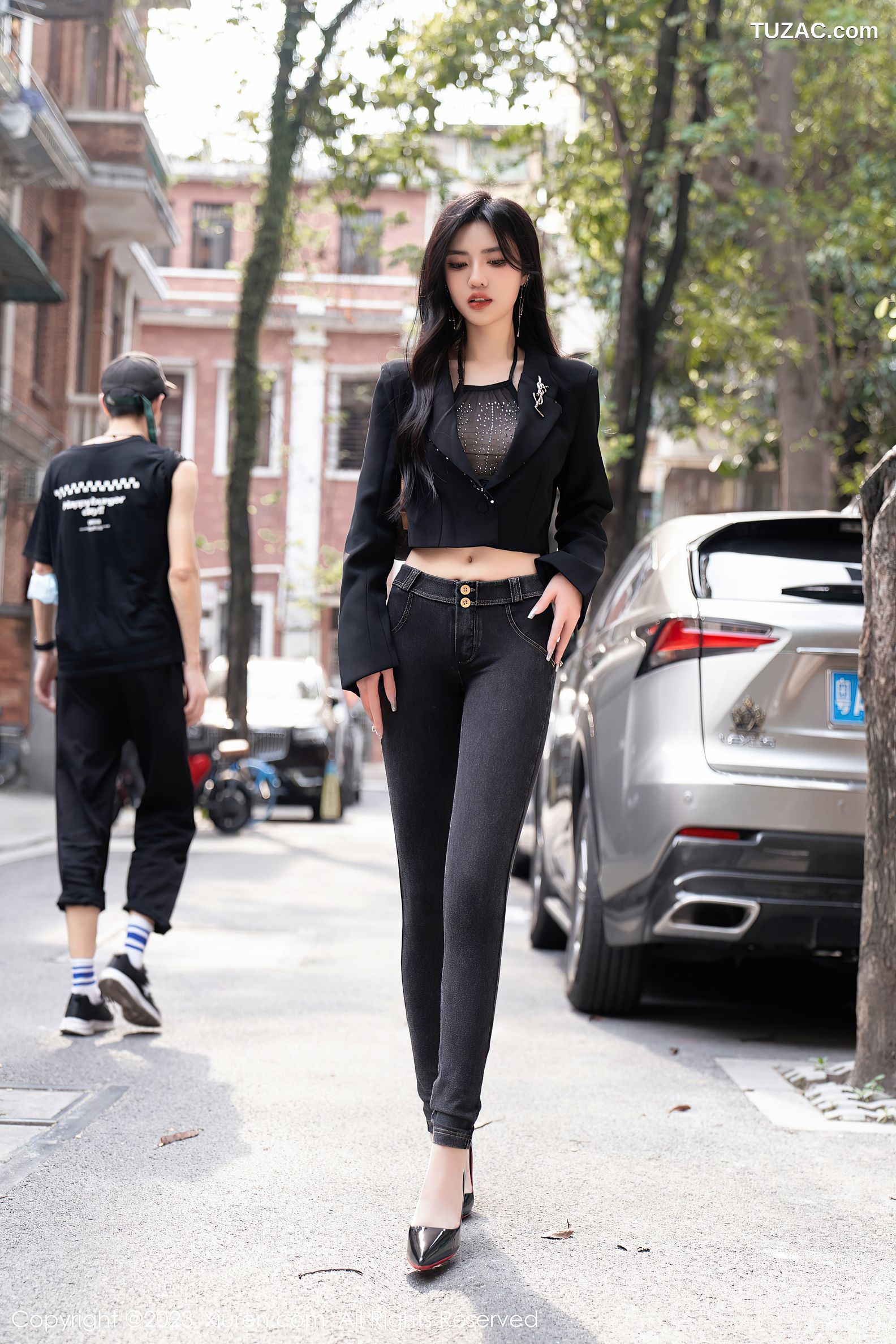 XiuRen秀人网-6874-浅浅Danny-黑色轻透内衣超薄肉丝-2023.06.07