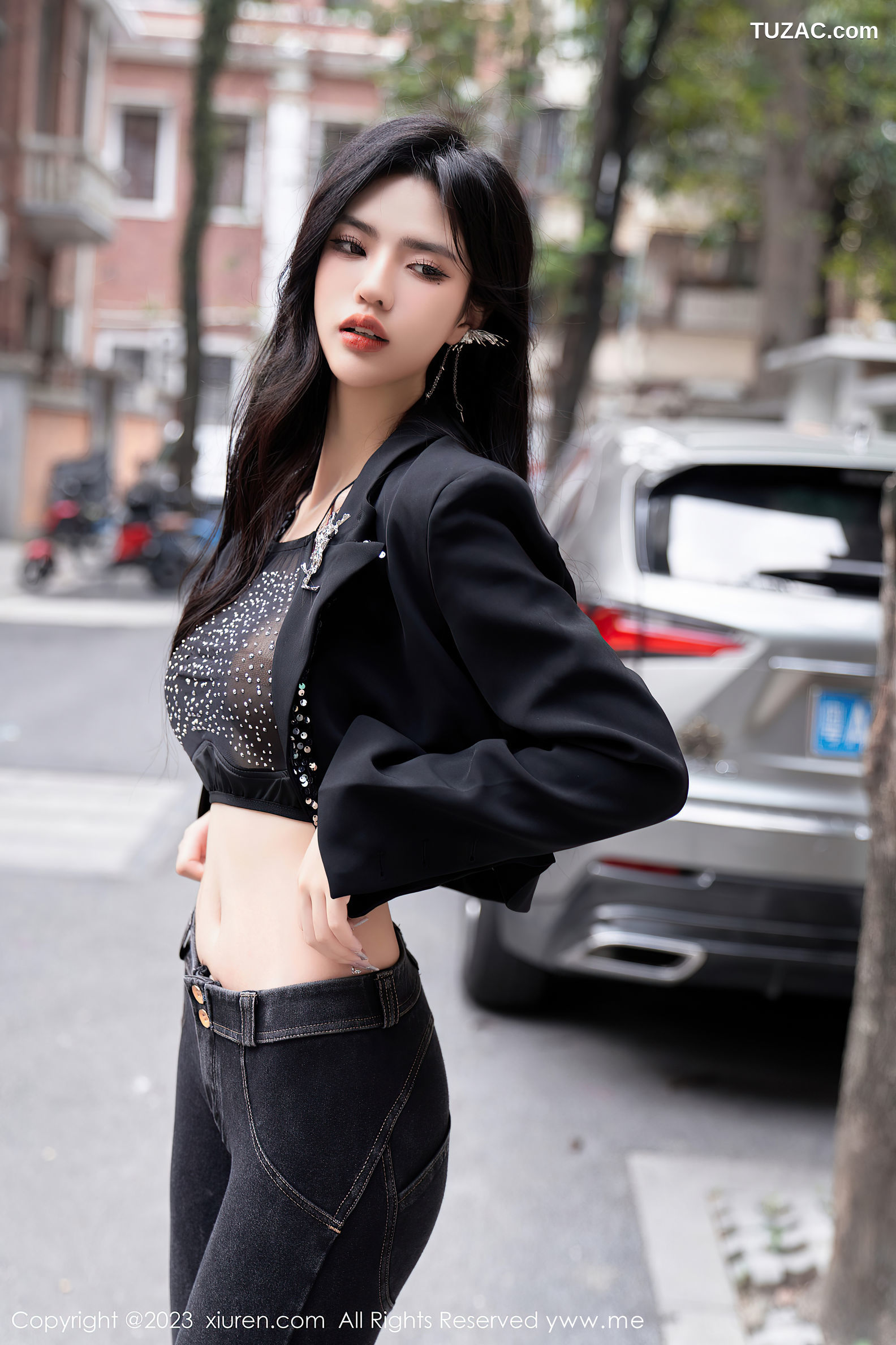 XiuRen秀人网-6874-浅浅Danny-黑色轻透内衣超薄肉丝-2023.06.07