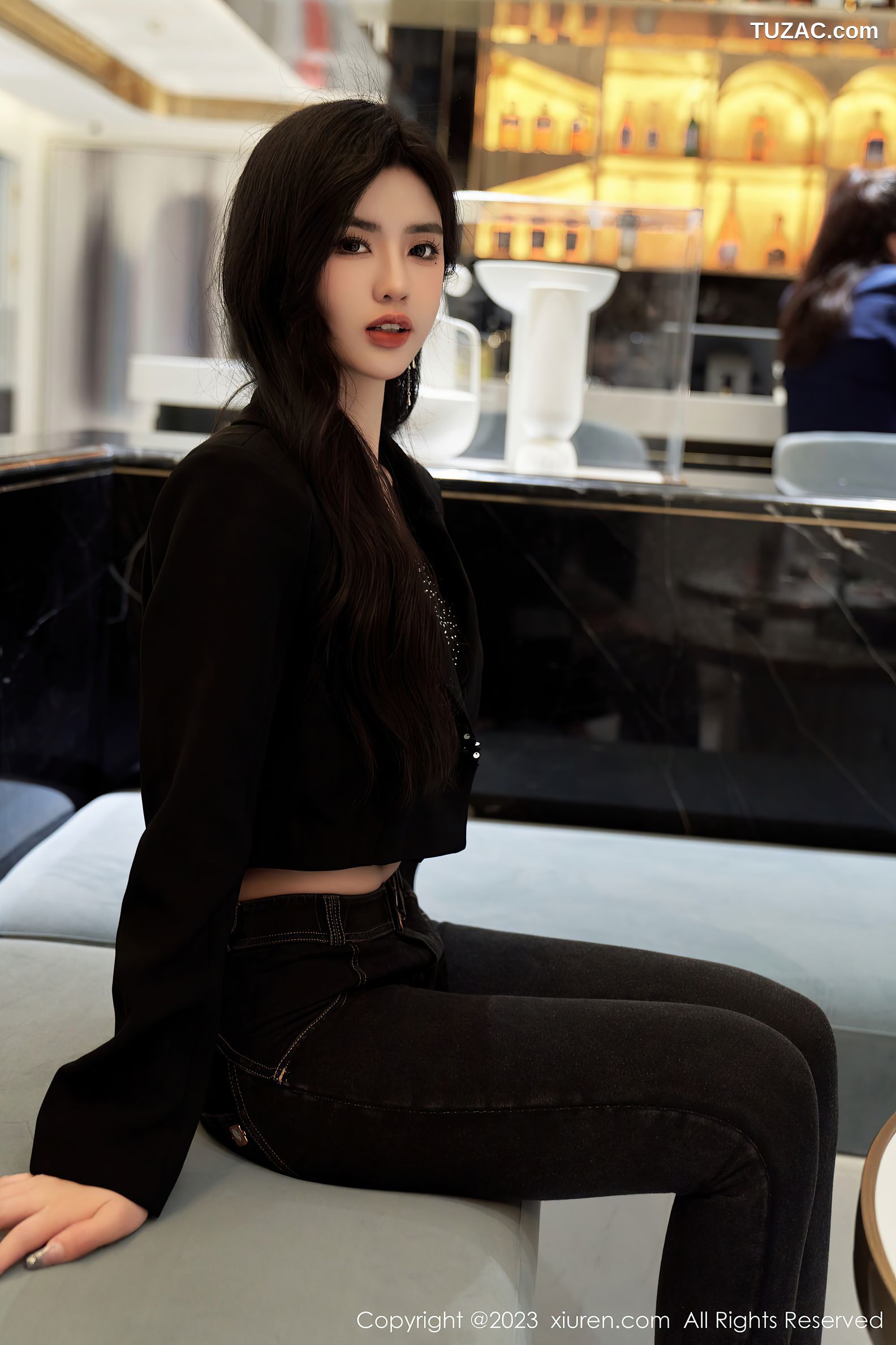 XiuRen秀人网-6874-浅浅Danny-黑色轻透内衣超薄肉丝-2023.06.07