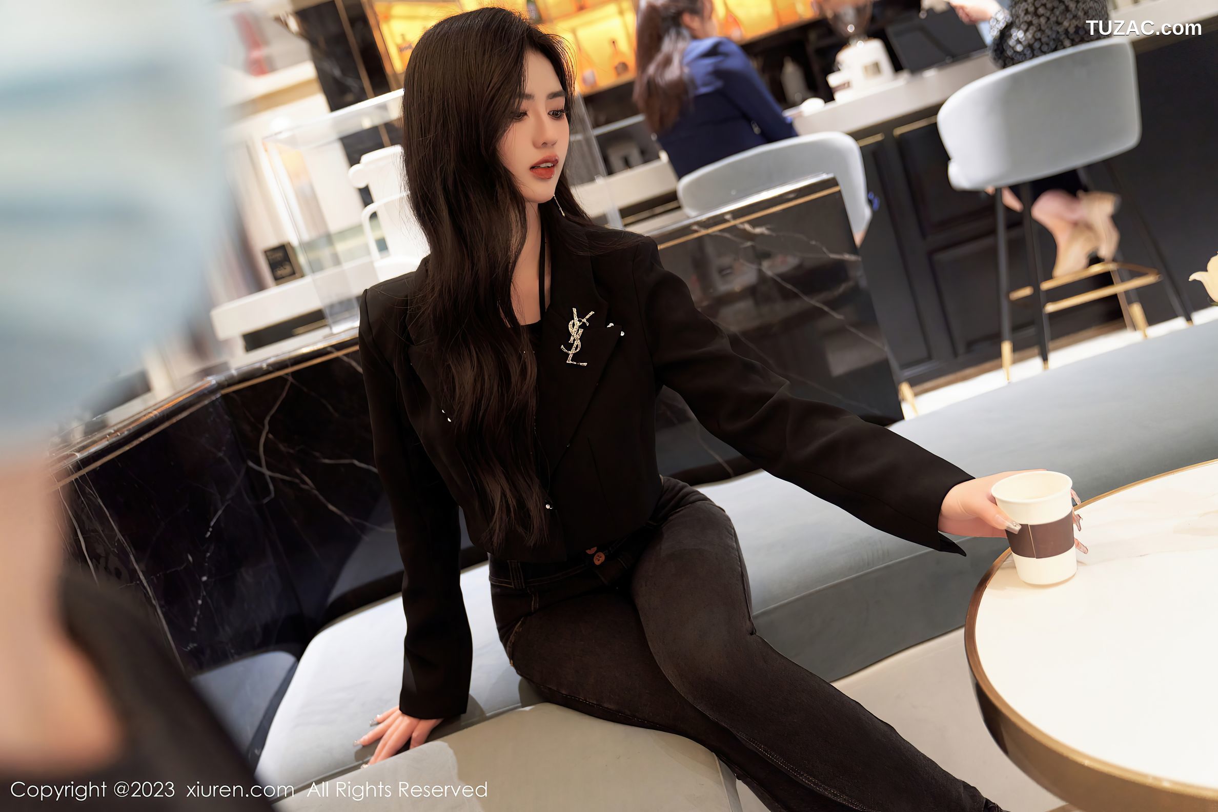 XiuRen秀人网-6874-浅浅Danny-黑色轻透内衣超薄肉丝-2023.06.07