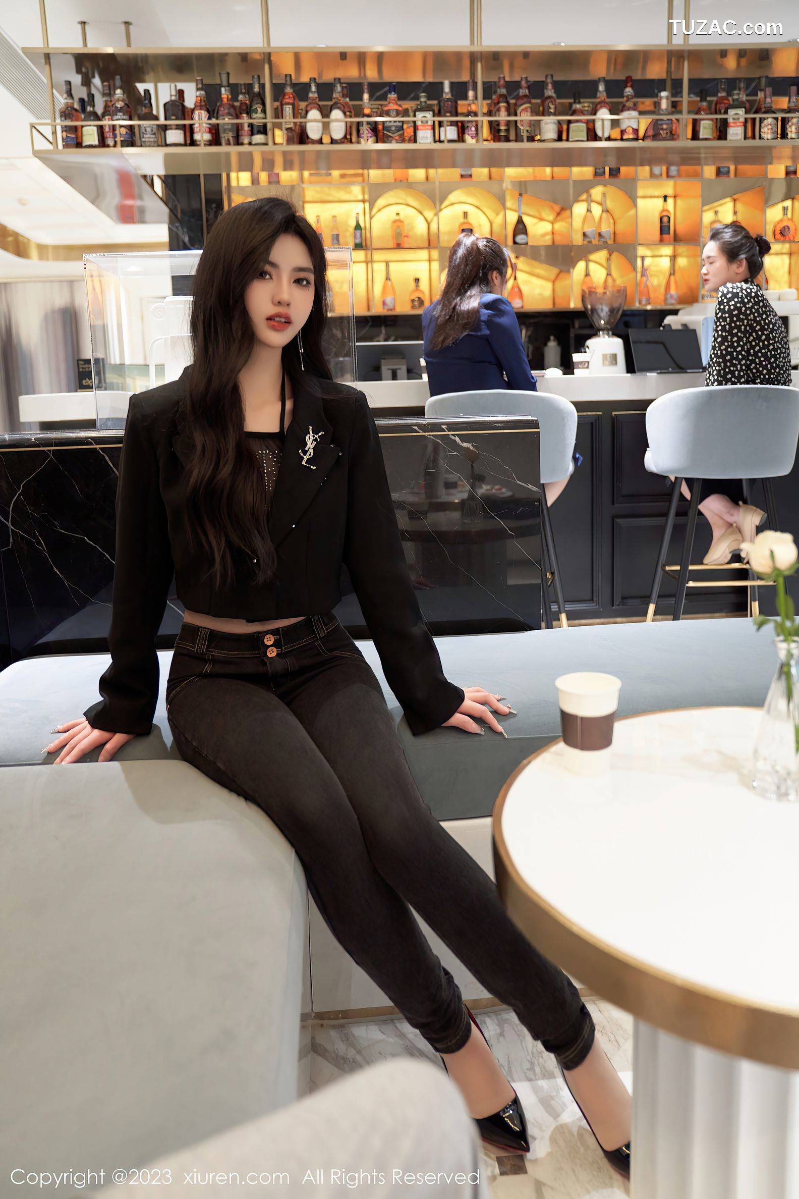 XiuRen秀人网-6874-浅浅Danny-黑色轻透内衣超薄肉丝-2023.06.07