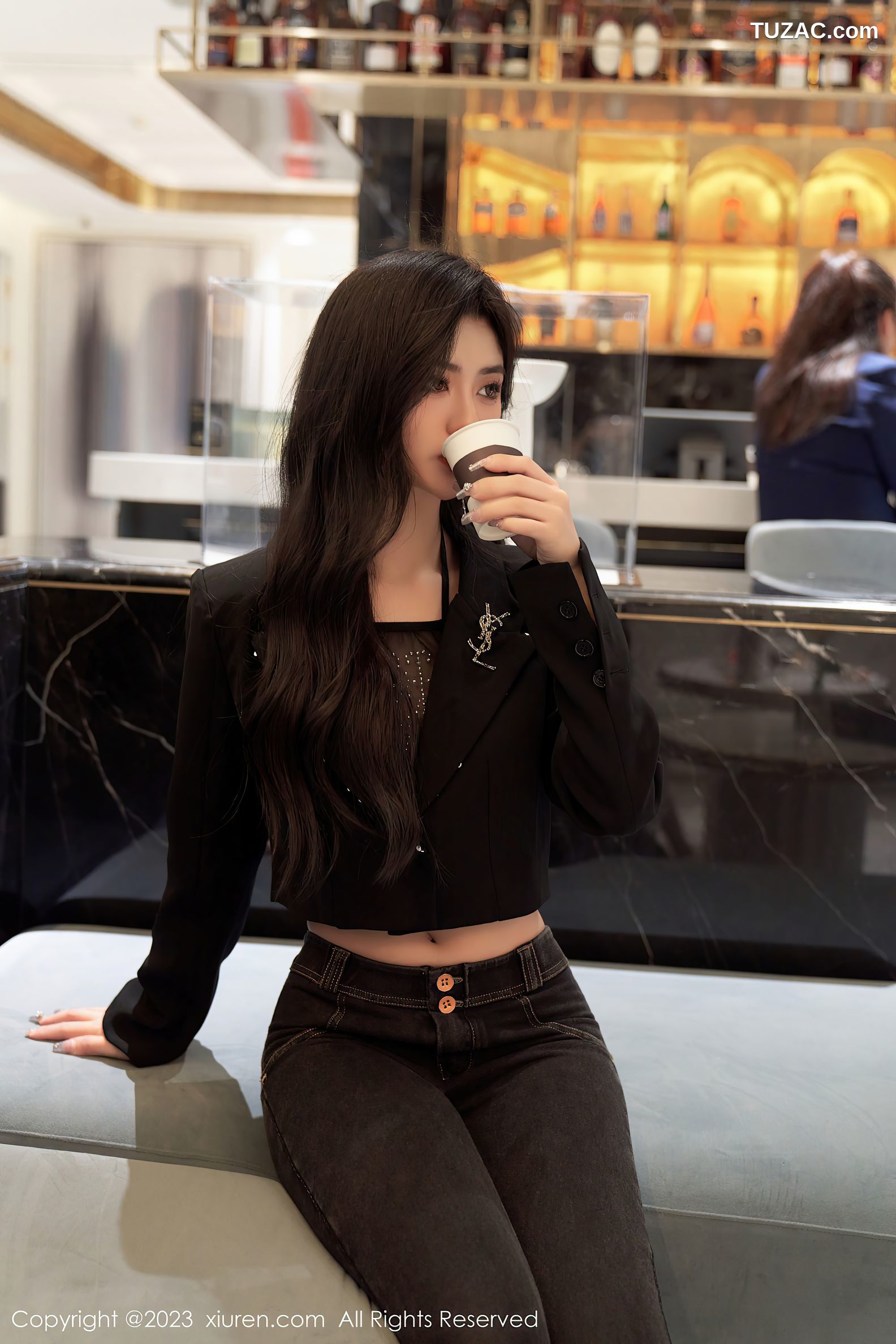 XiuRen秀人网-6874-浅浅Danny-黑色轻透内衣超薄肉丝-2023.06.07