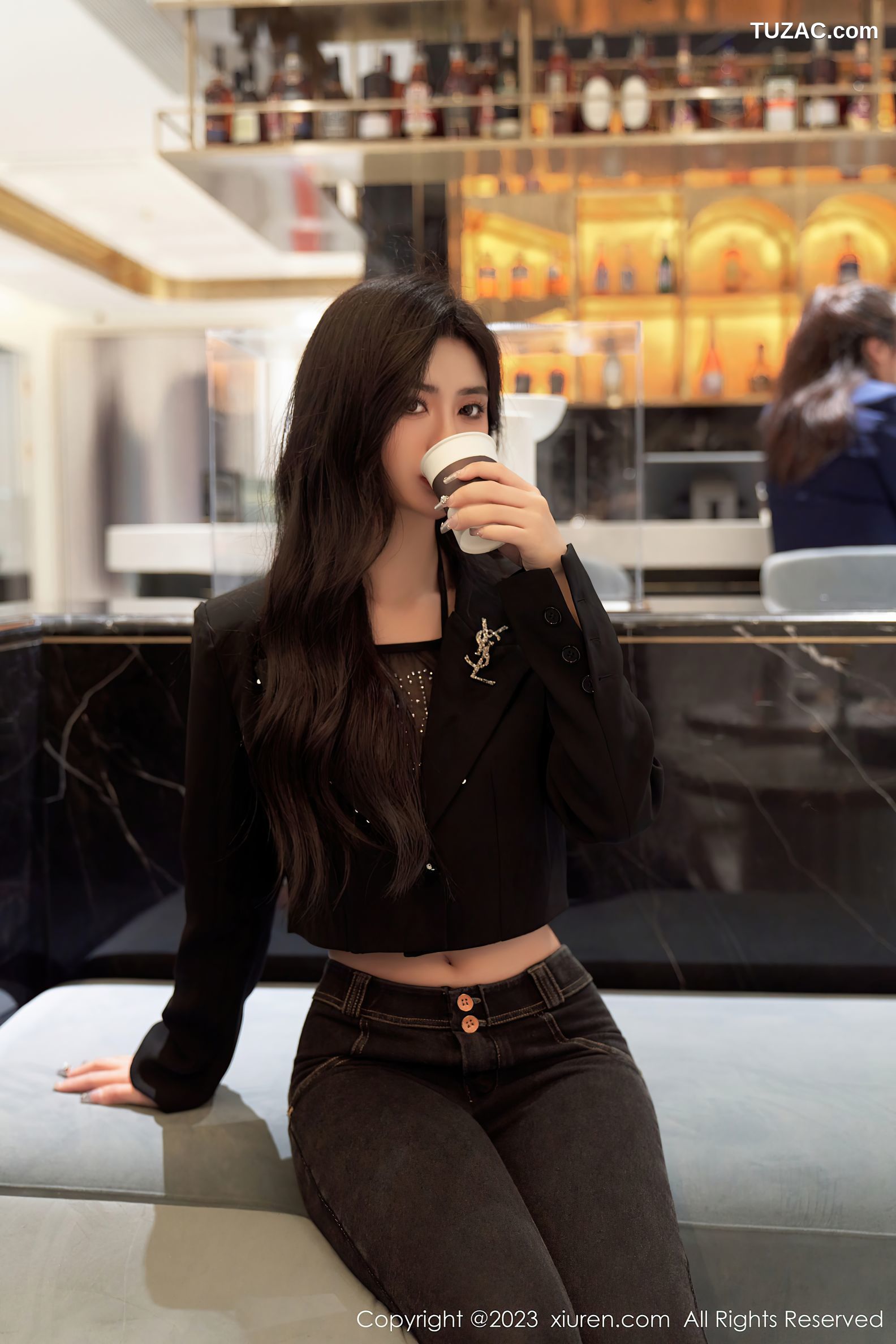 XiuRen秀人网-6874-浅浅Danny-黑色轻透内衣超薄肉丝-2023.06.07