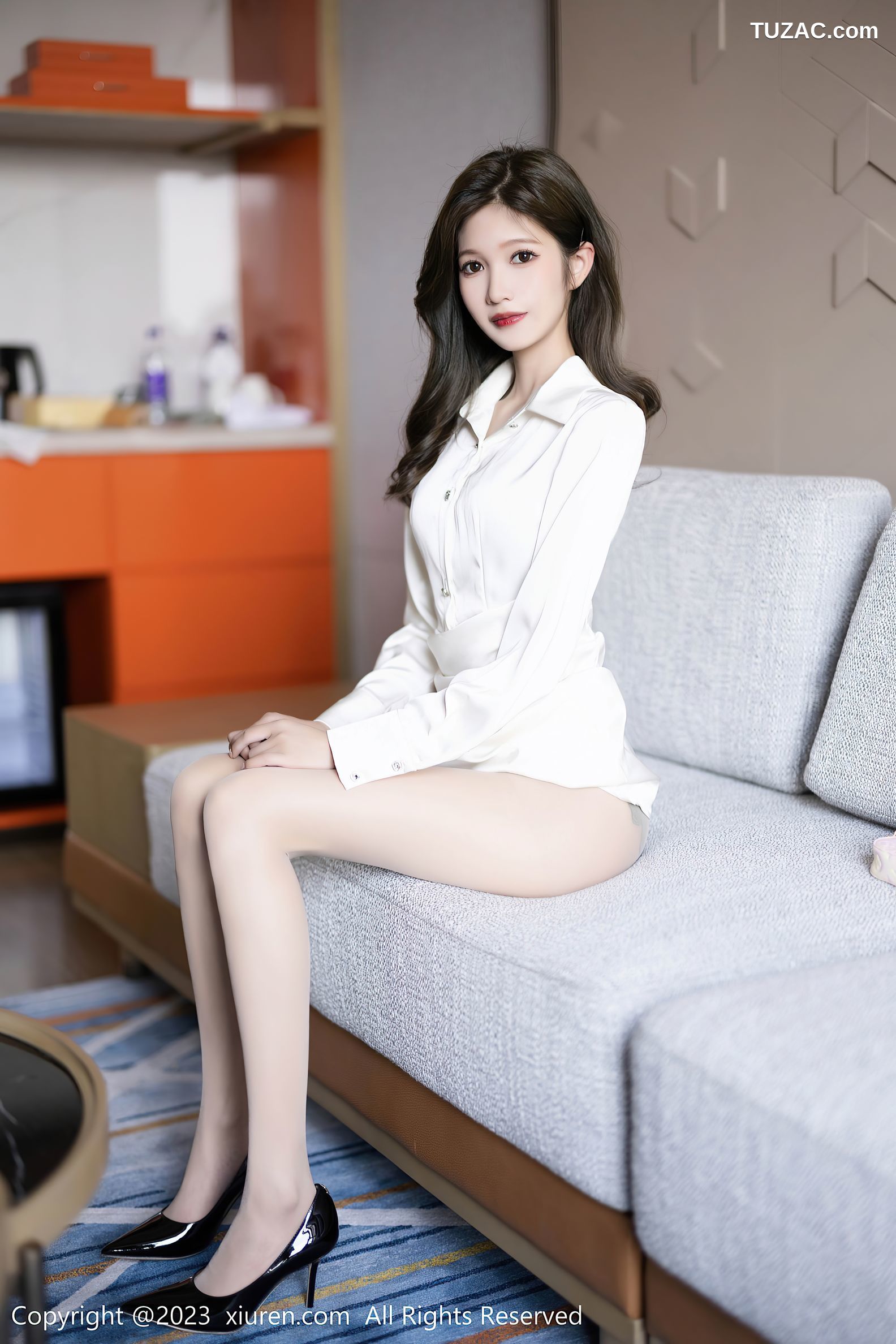 XiuRen秀人网-6882-程程程-墨绿色蕾丝内衣原色丝袜-2023.06.08