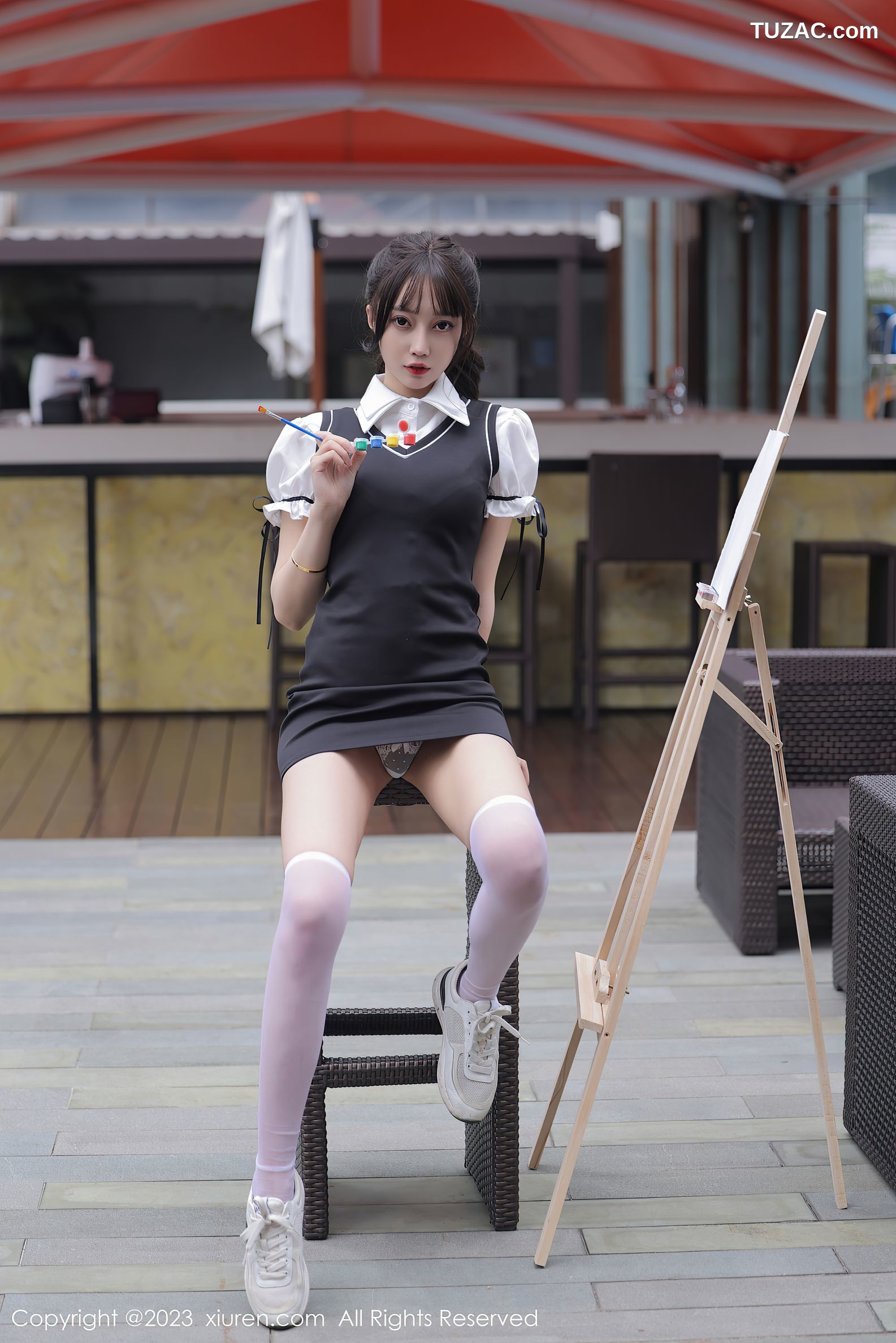 XiuRen秀人网-6889-玥儿玥er-白衬衫白色内衣白丝袜-2023.06.09