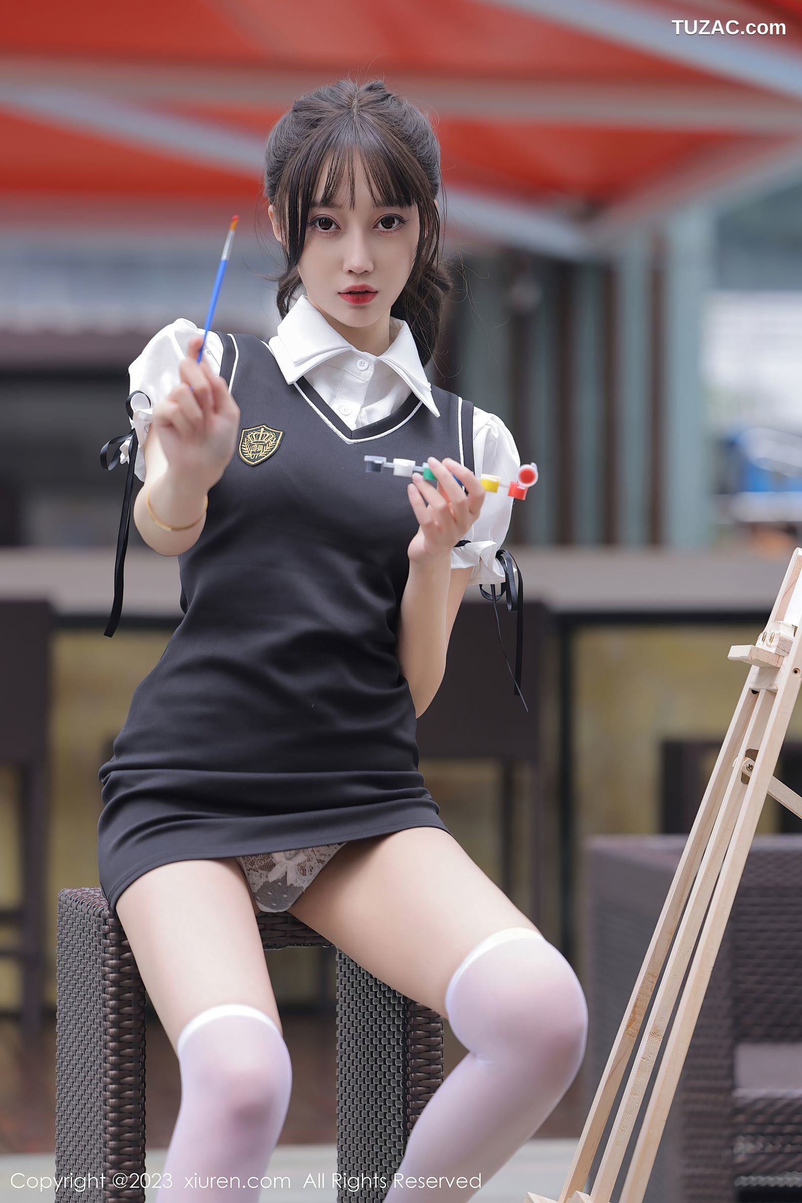 XiuRen秀人网-6889-玥儿玥er-白衬衫白色内衣白丝袜-2023.06.09