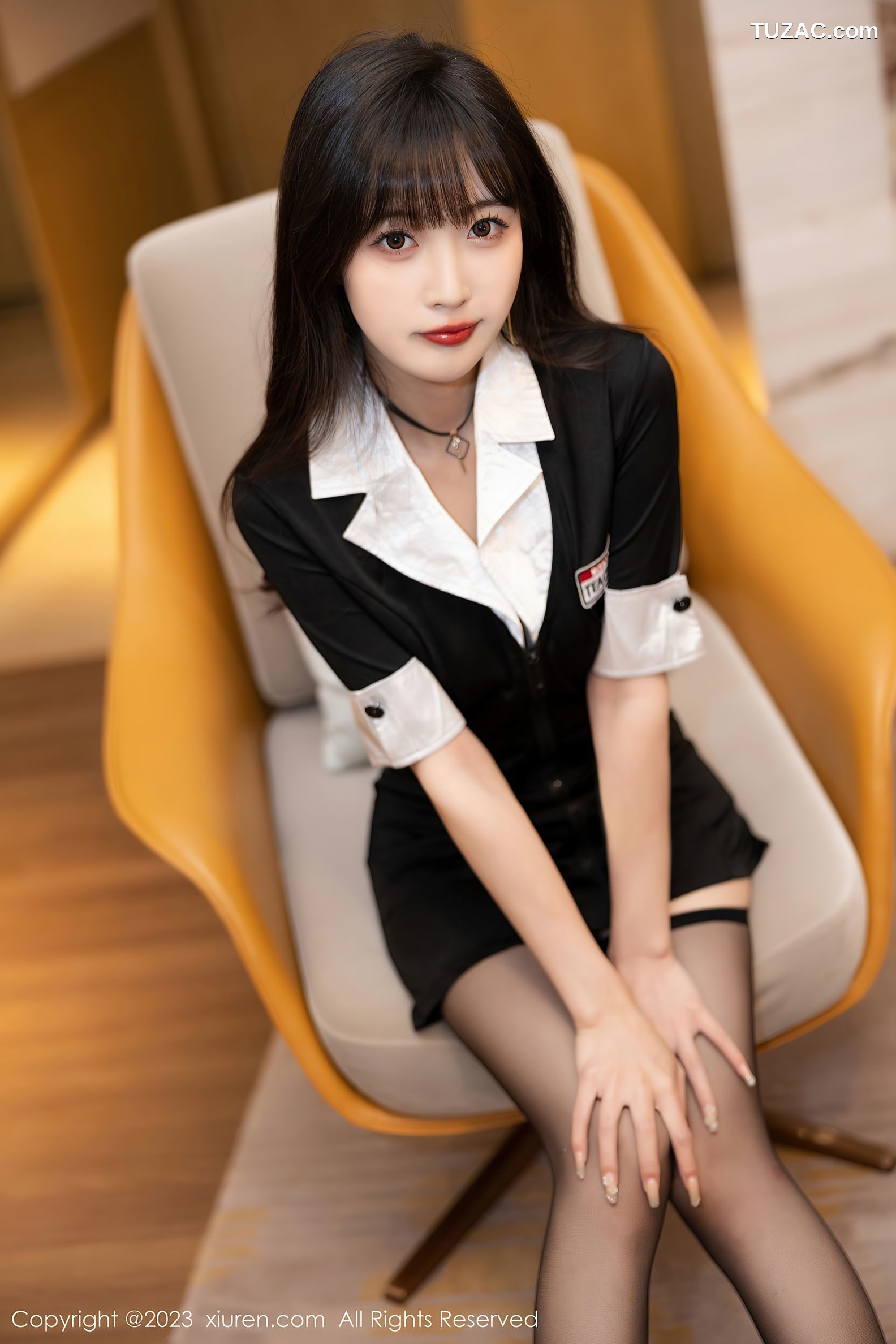 XiuRen秀人网-6931-林星阑-黑色内衣黑丝吊带袜-2023.06.16