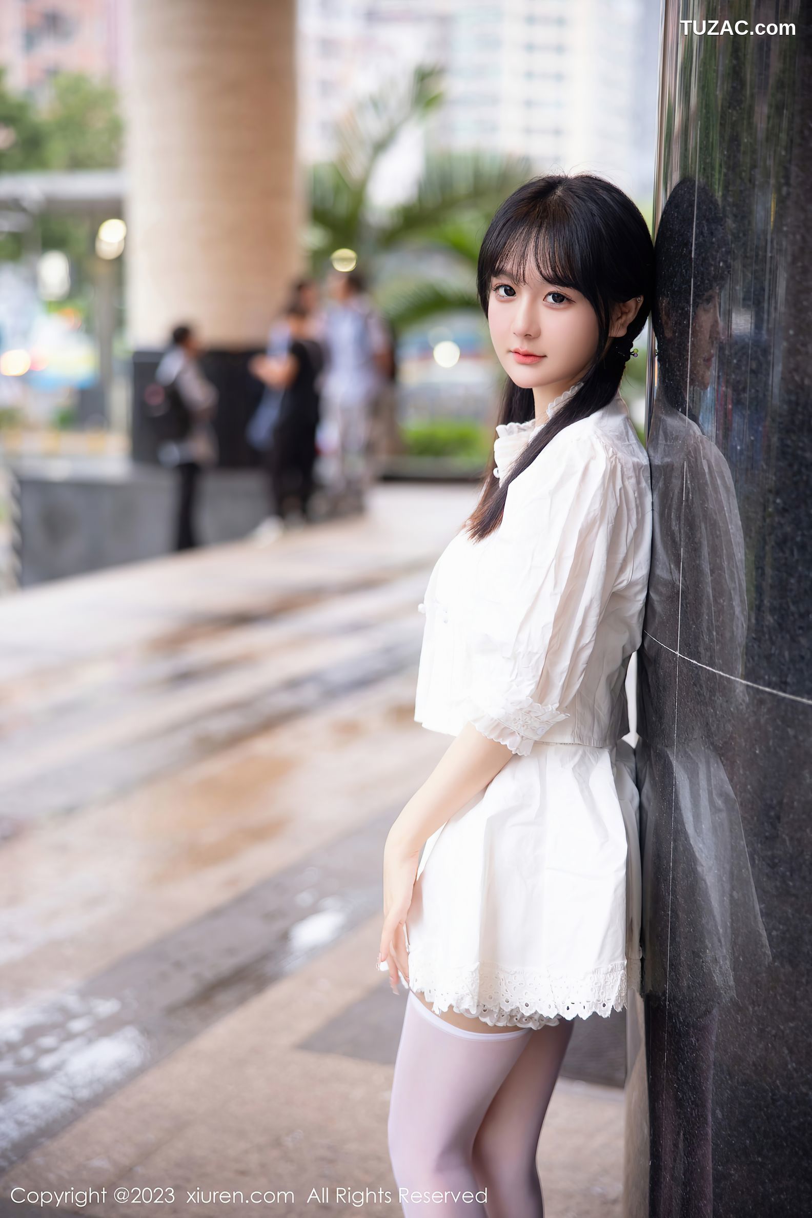 XiuRen秀人网-6933-幼幼-白色连衣短裙粉色情趣内衣-2023.06.16