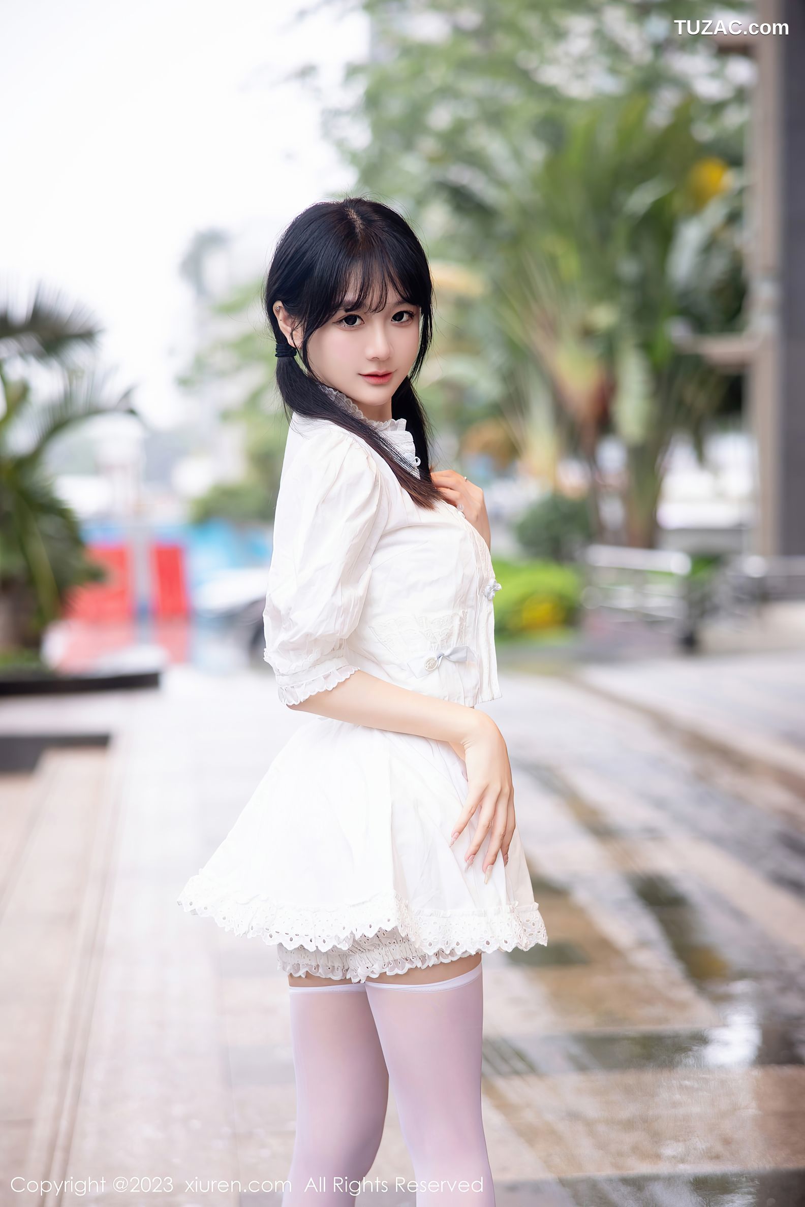 XiuRen秀人网-6933-幼幼-白色连衣短裙粉色情趣内衣-2023.06.16