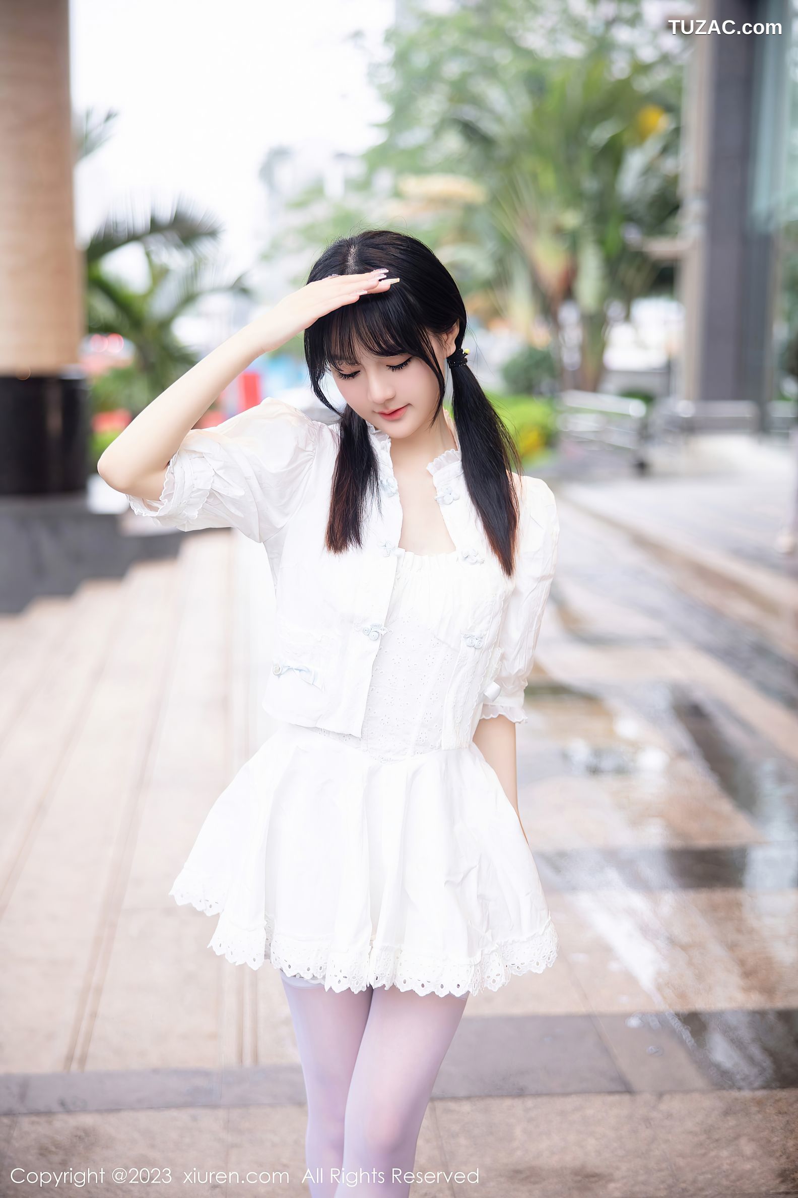 XiuRen秀人网-6933-幼幼-白色连衣短裙粉色情趣内衣-2023.06.16