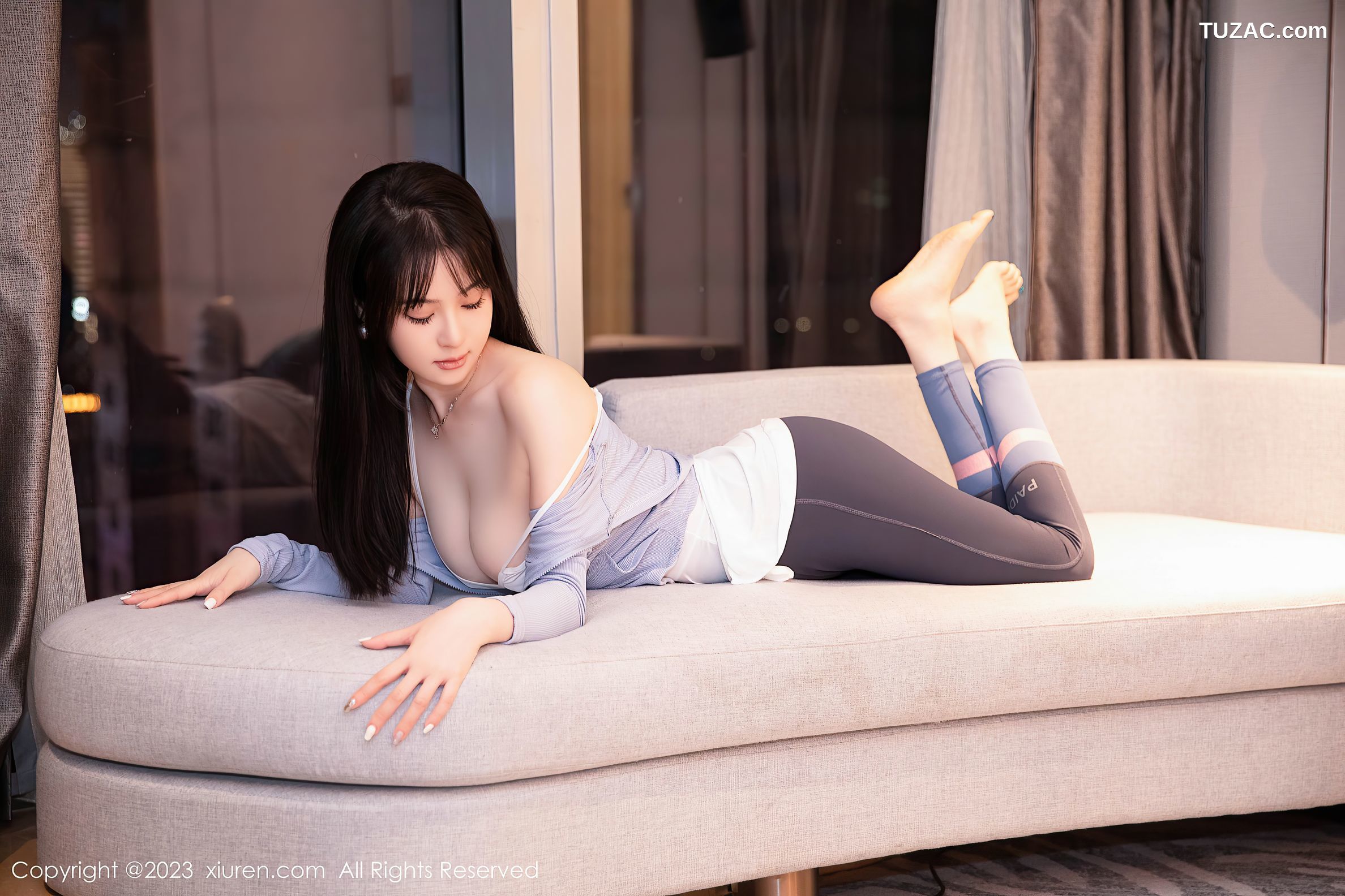 XiuRen秀人网-6968-柚琪Rich-浴室场景性感白色轻透吊带服-2023.06.25