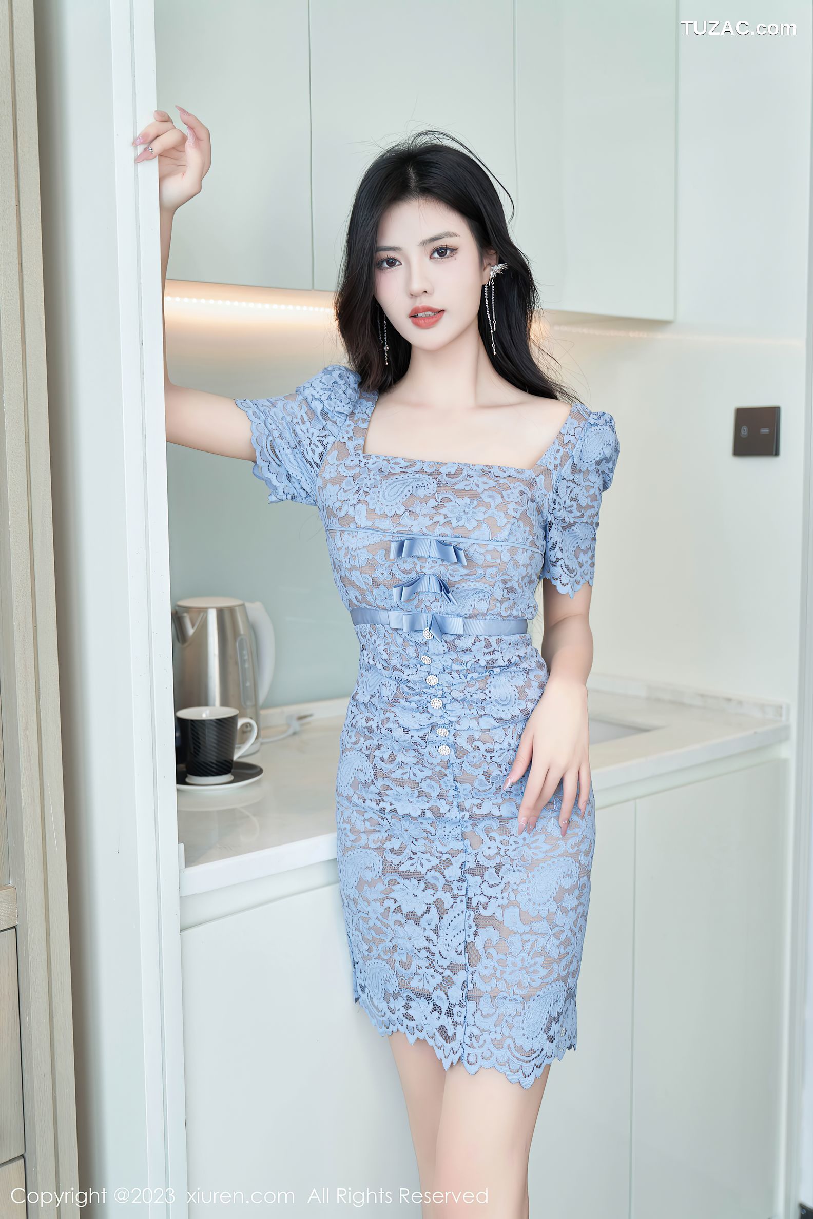 XiuRen秀人网-6998-浅浅Danny-轻透连衣短裙性感黑色蕾丝情趣内衣-2023.06.29